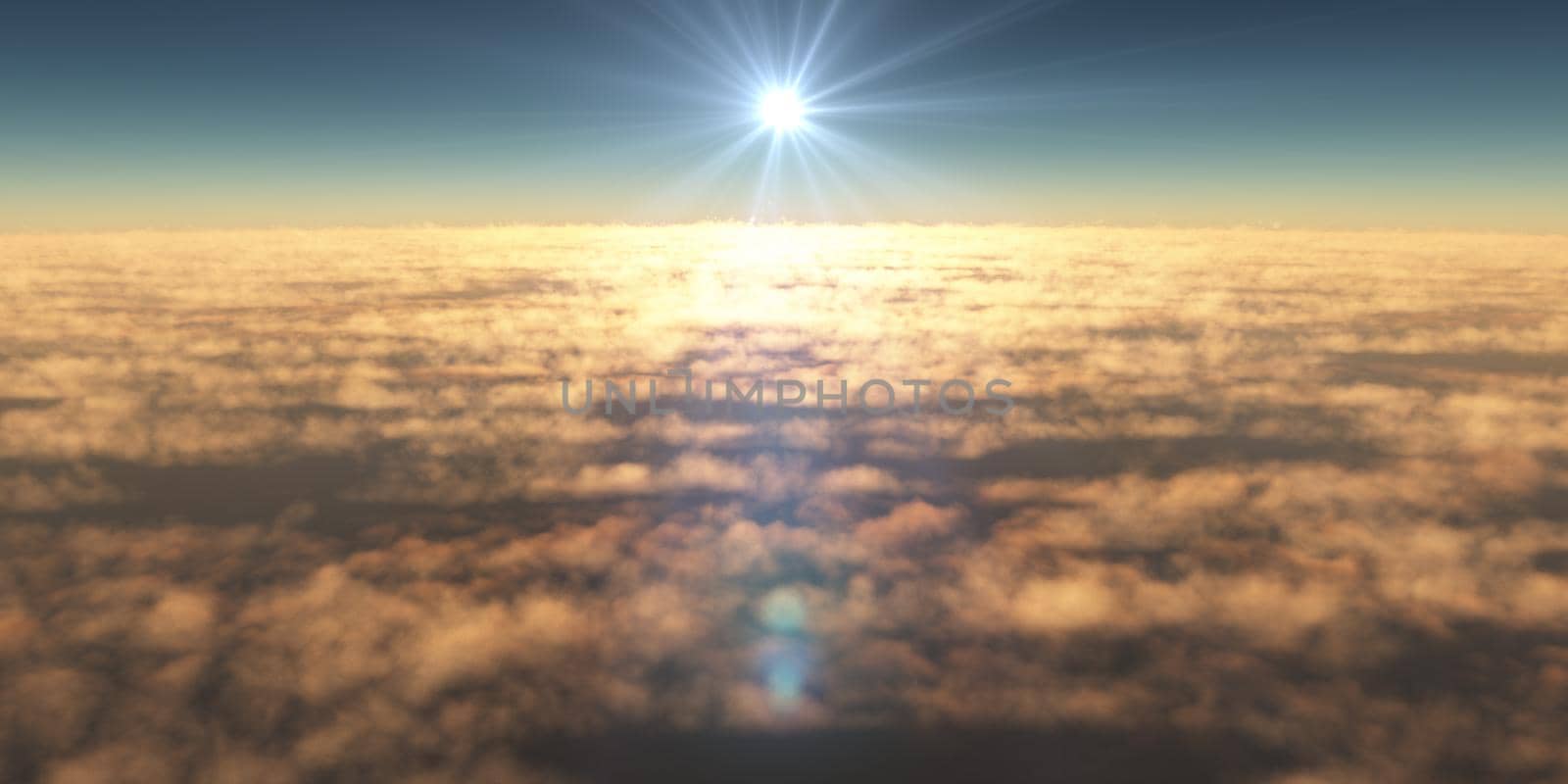 fly above clouds sunset landscape by alex_nako