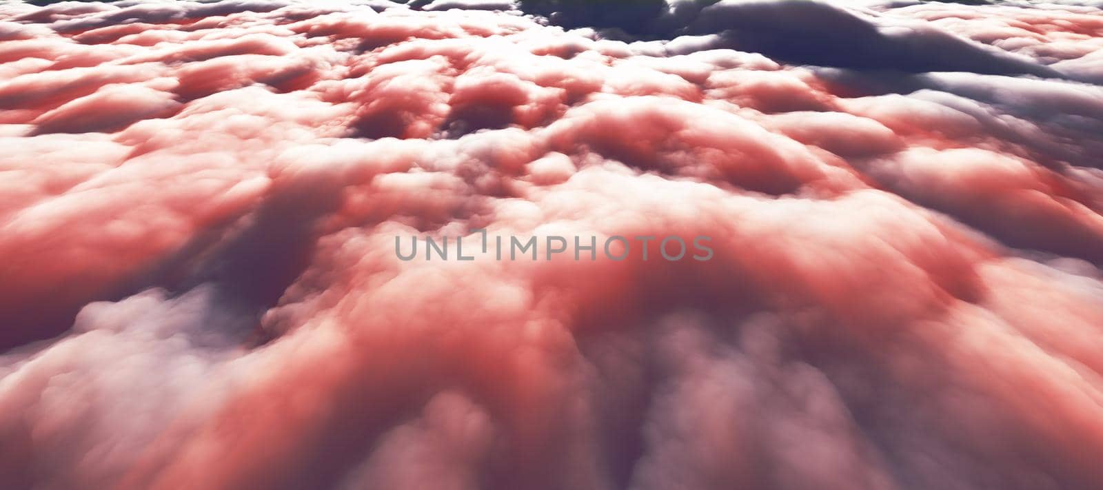 above clouds sun ray 3d render illustration