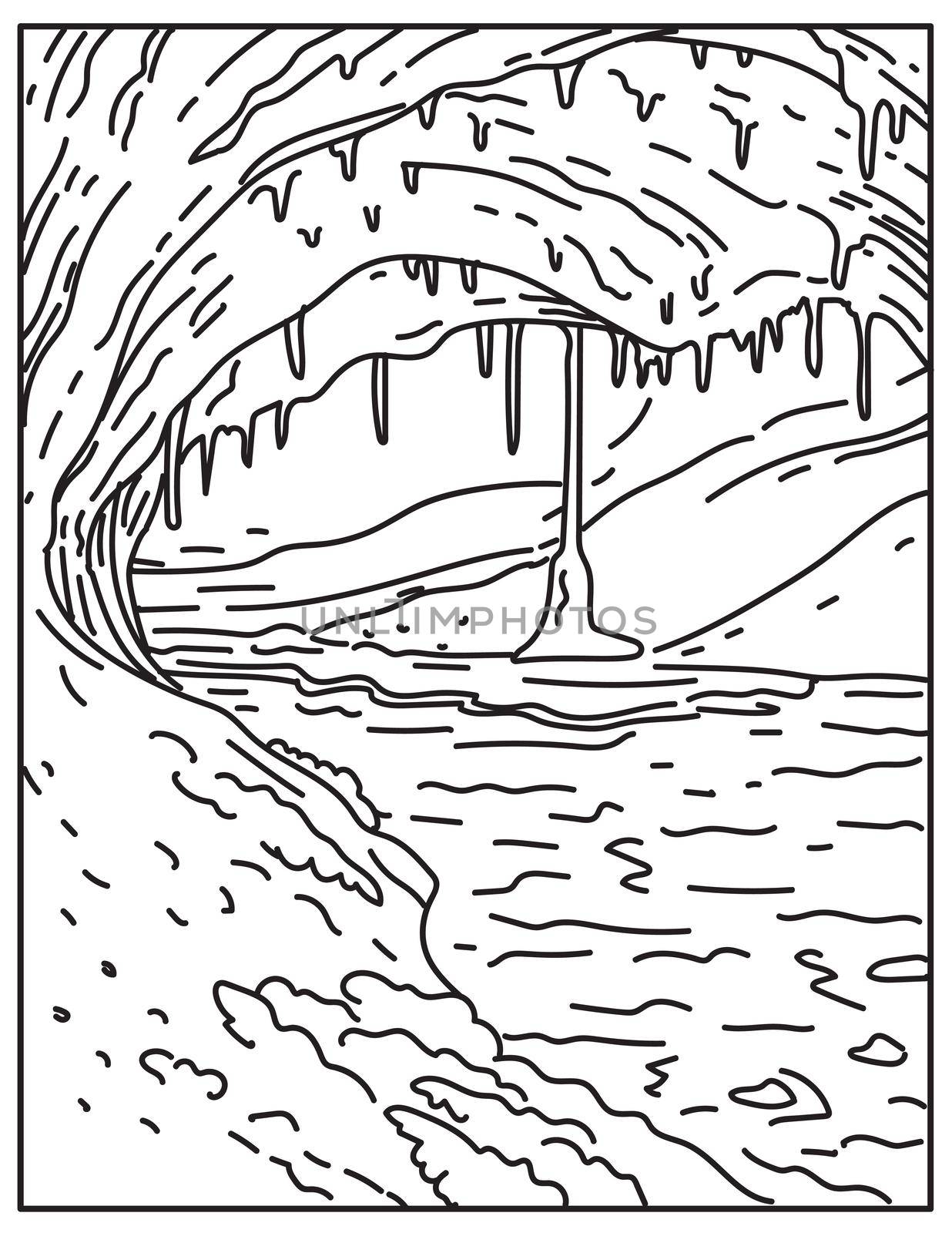 Wind Cave National Park Located in the Southwestern Corner of South Dakota United States Mono Line or Monoline Black and White Line Art by patrimonio