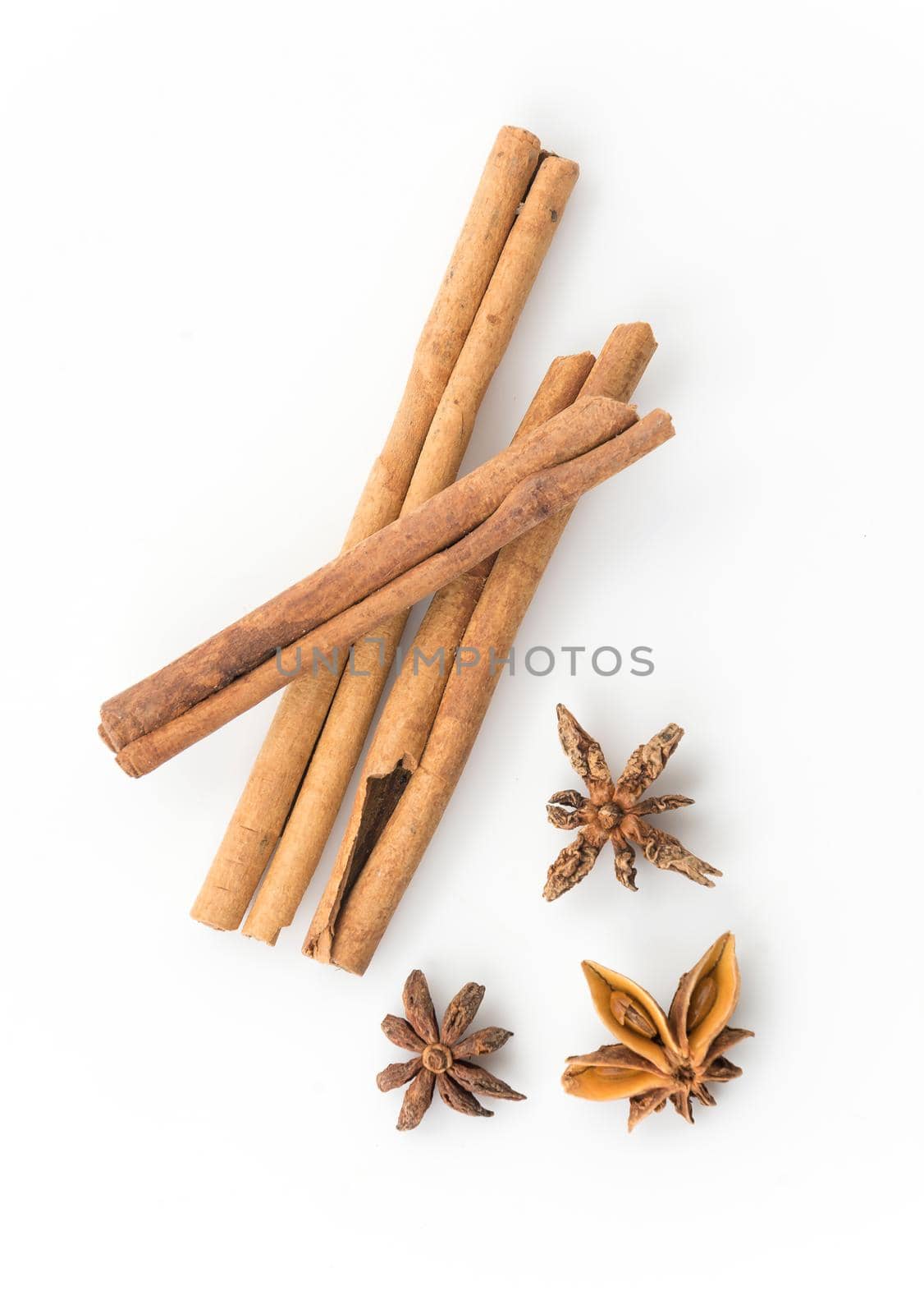 five-spice ingredient on white background