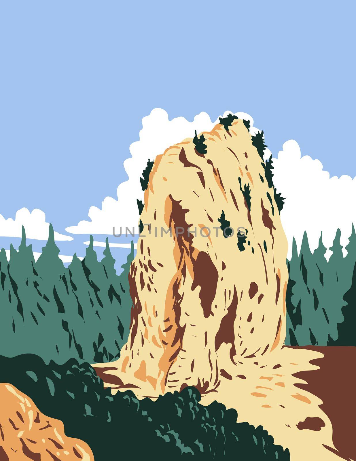Sugar Loaf Located in Mackinac Island Within Mackinac National Park in Michigan That Existed from 1875 to 1895 WPA Poster Art by patrimonio
