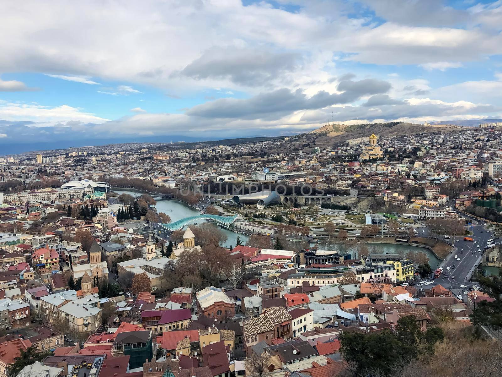 Panoramic view Tbilisi. High quality photo