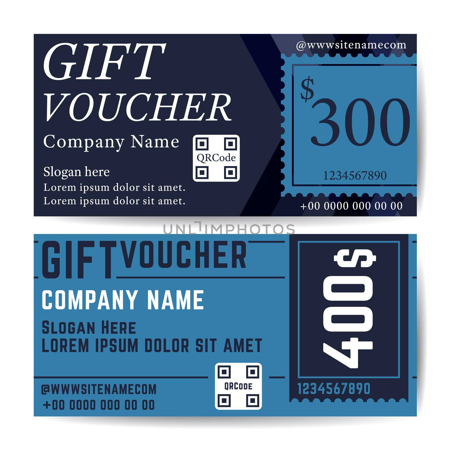 Gift voucher template. Trendy simple flyer design. Vector illustration.