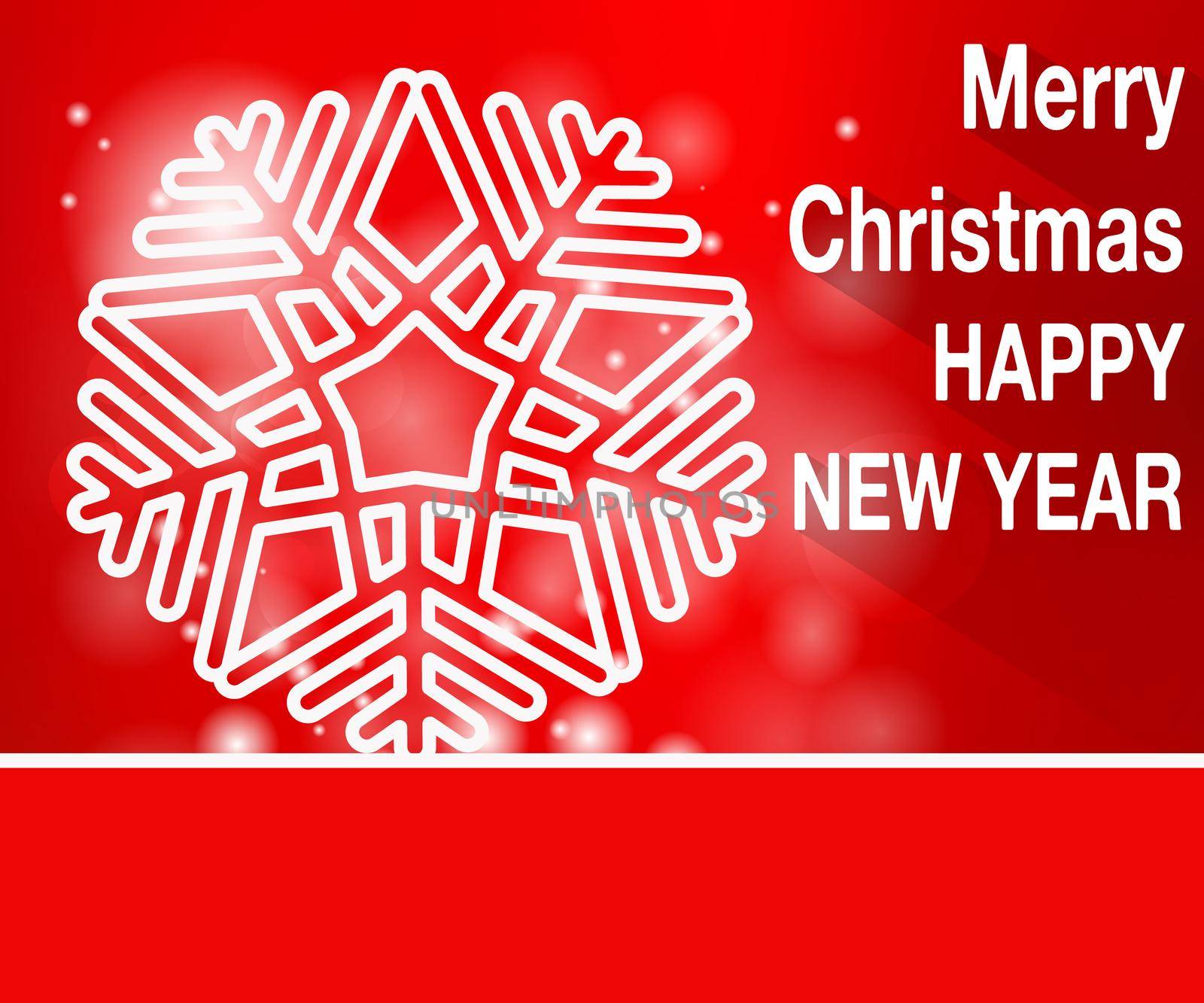 Merry Christmas and Happy New Year greeting card. Christmas background with place for text. Vector illustration.