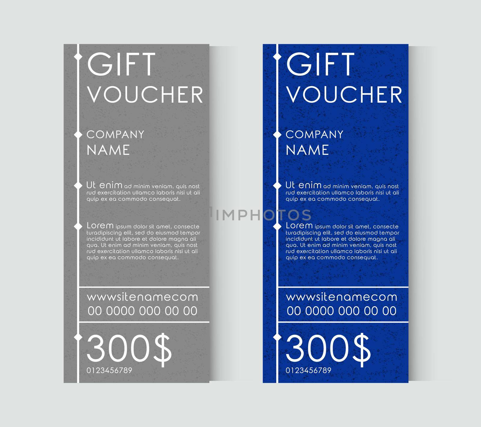 Gift Voucher Template. Flyer Simple Design Layout. Vector Illustration.