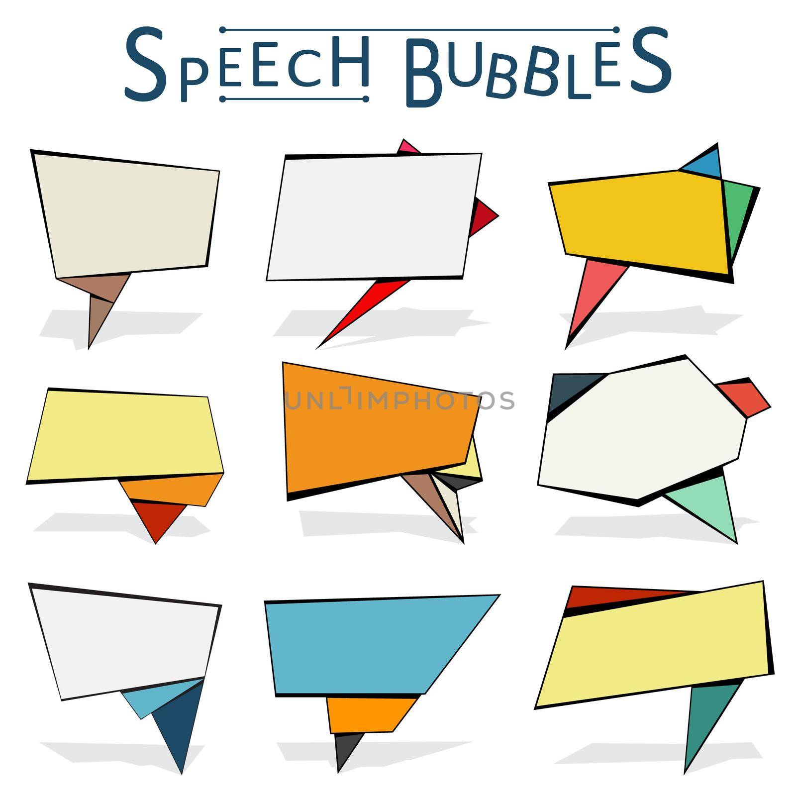 Set of colored speech bubbles. Vector illustration.