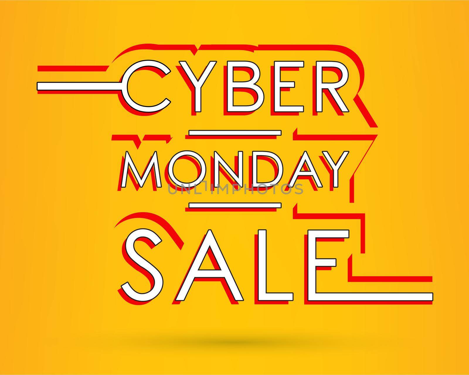 Cyber Monday Sale design poster. Vector illustration.