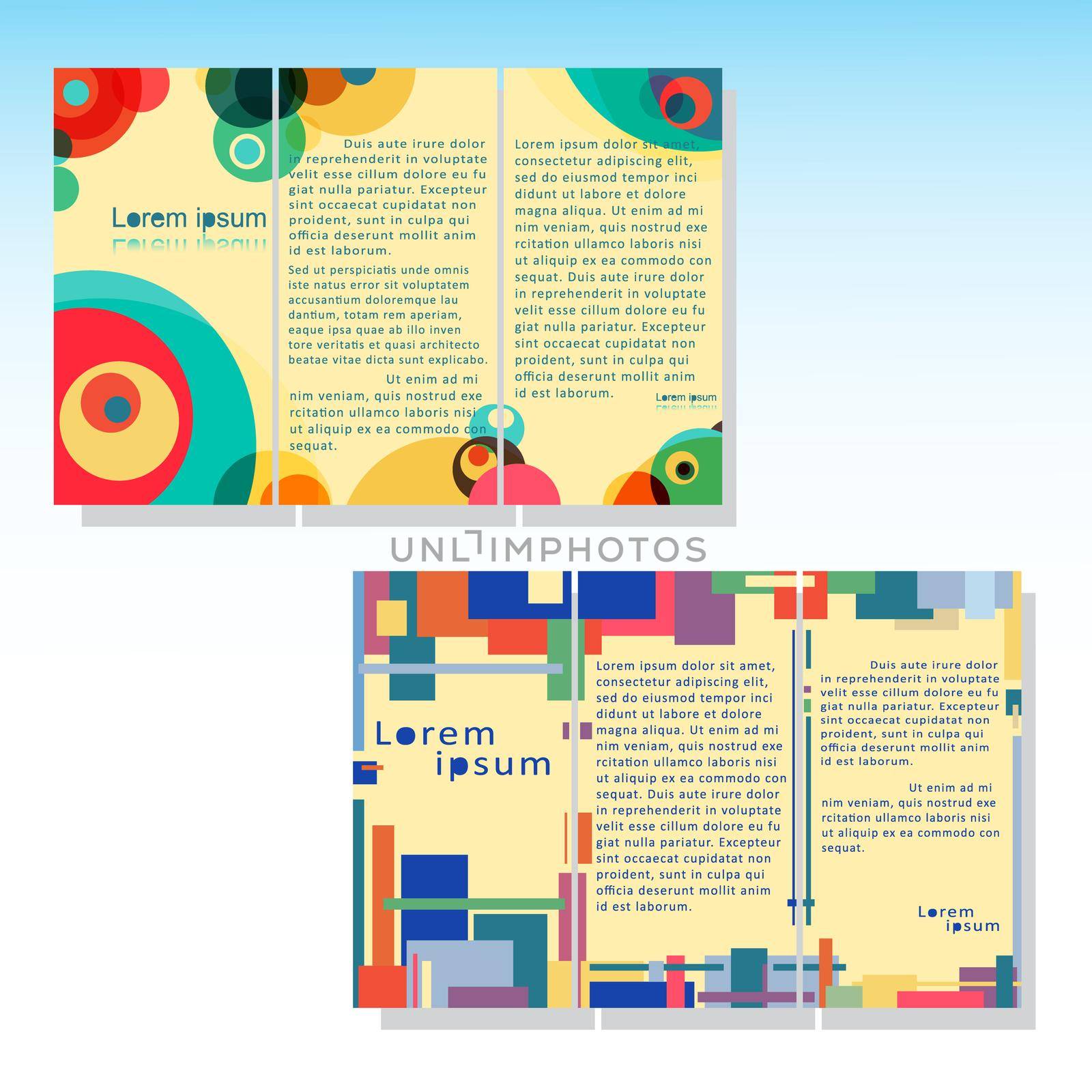 Set of abstract brochure template. Vector design.