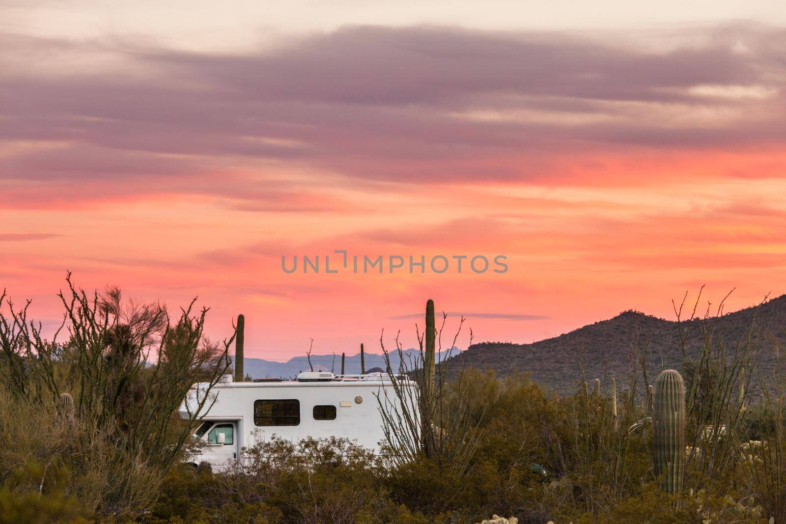 RV camping on Sonoran desert campground by PiLens