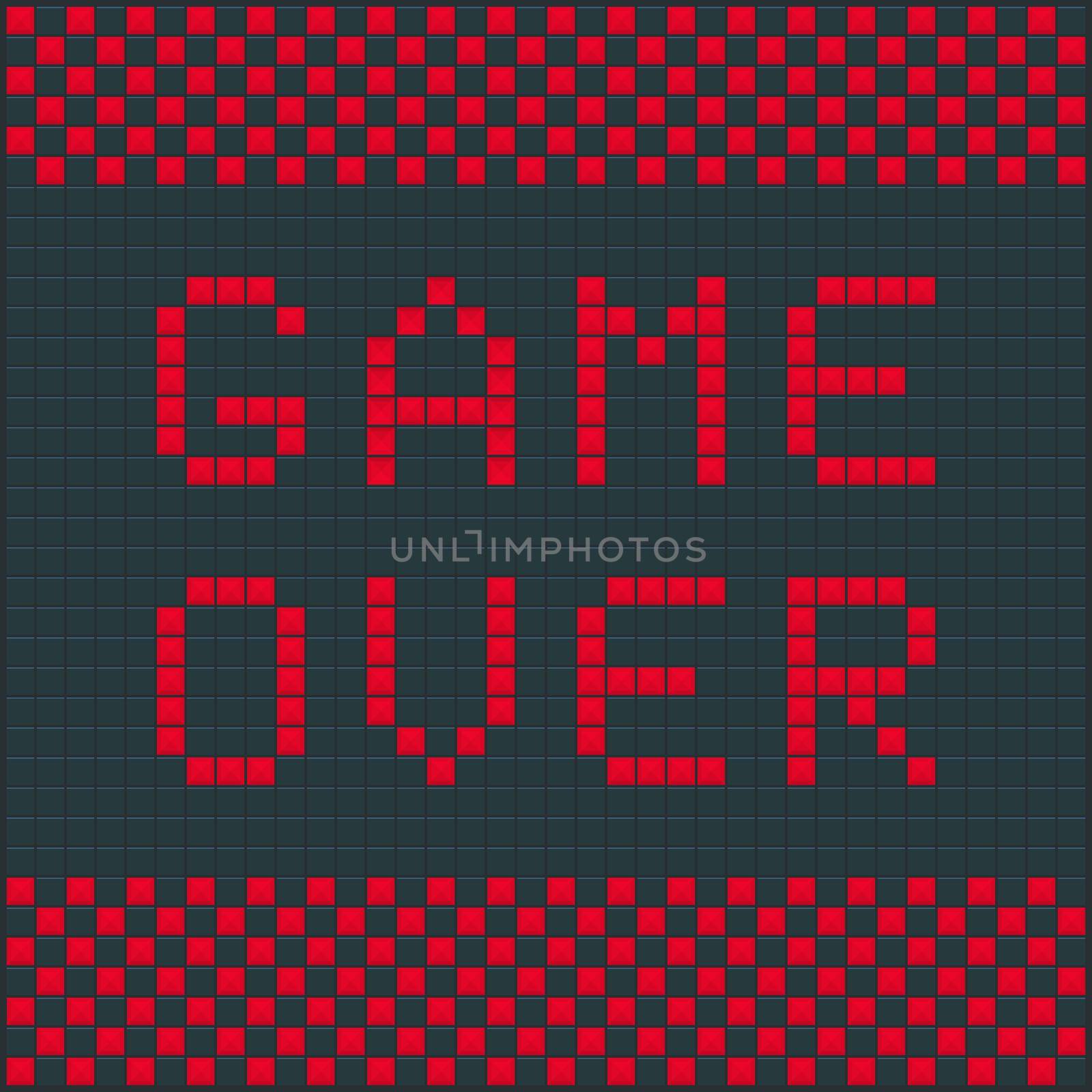 Game over. Old video game square template. Brick game pieces. Vector illustration.