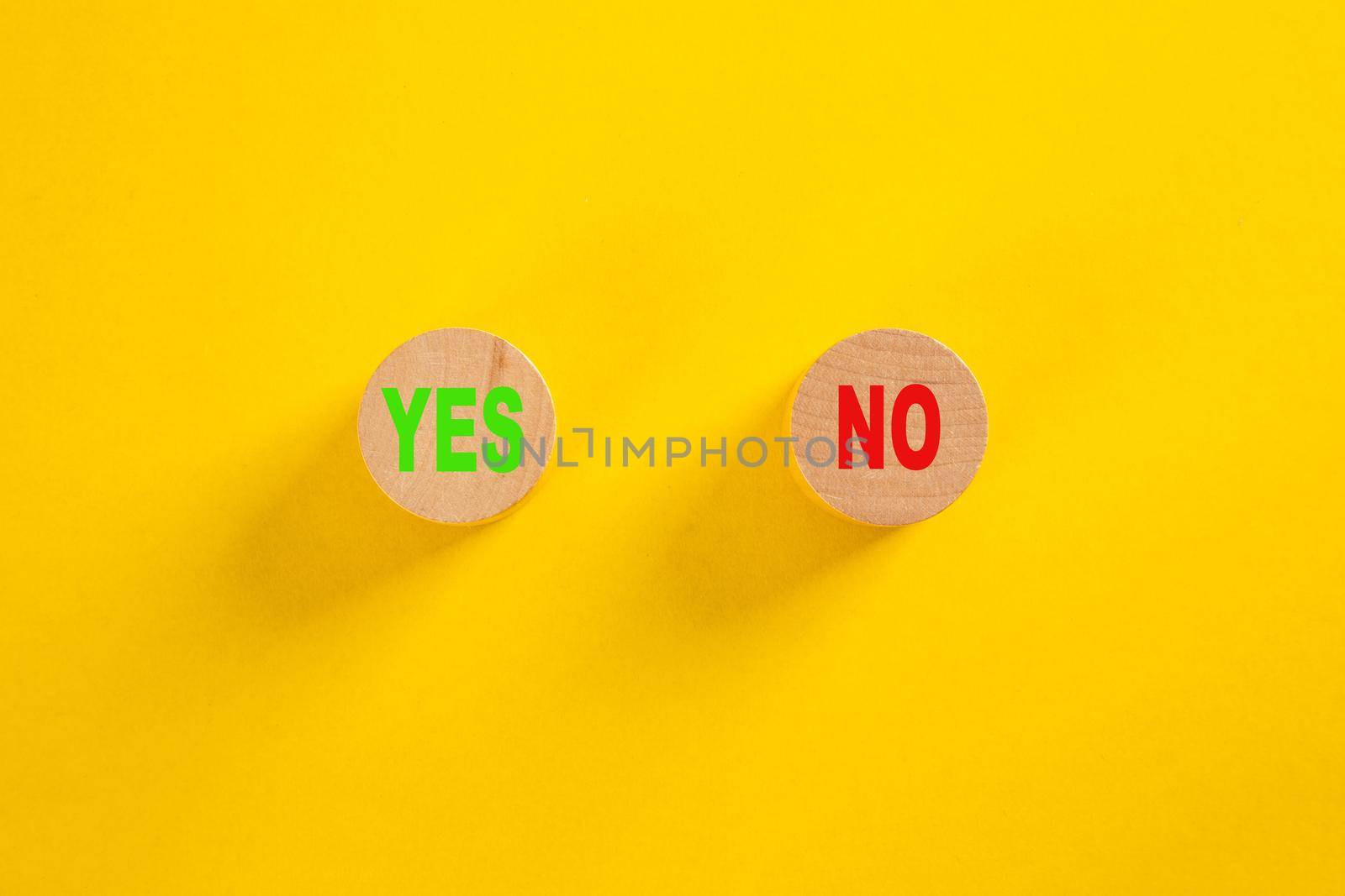 Right versus wrong or voting yes or no concept. by tehcheesiong