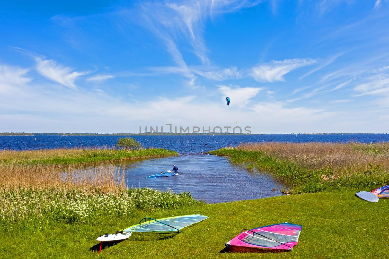 Watersports at the Lauwersmeer in the Netherlands