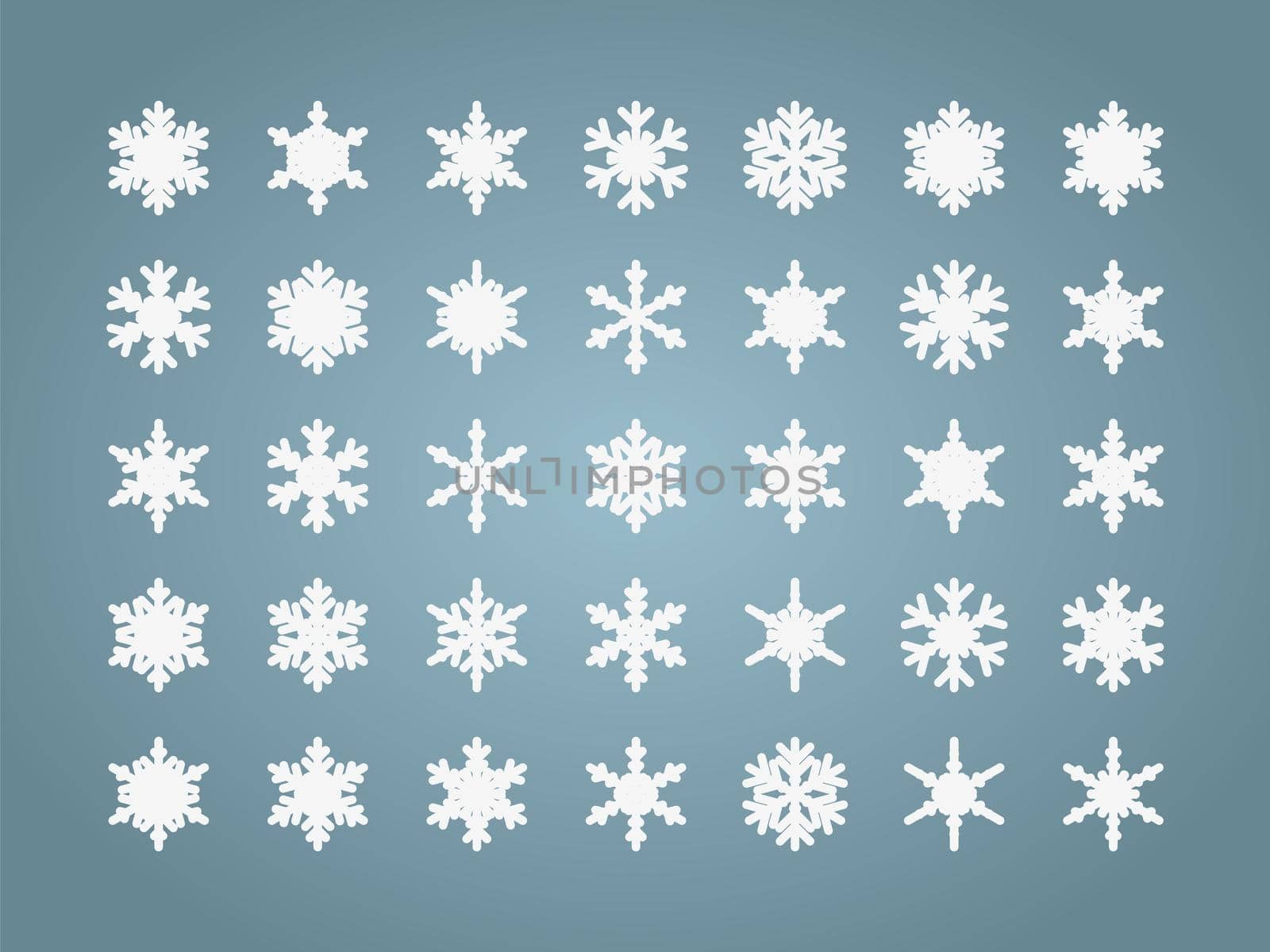 Golden and silver Christmas snowflakes isolated on white background. Design element for cover, greeting card, brochure or flyer. Vector illustration Vector illustration.