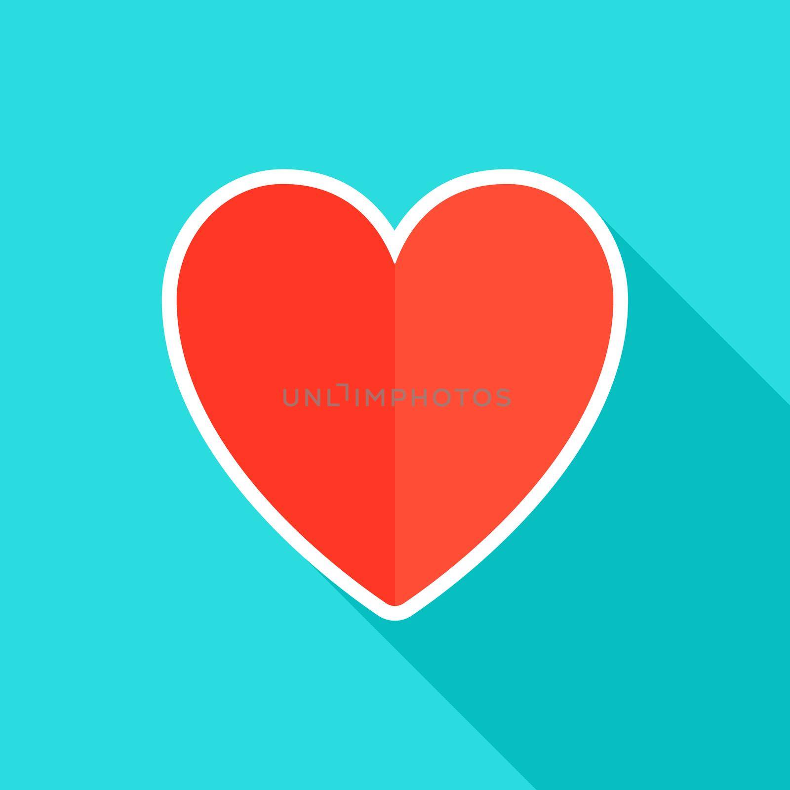 Heart flat icon. Red heart symbol. Vector illustration