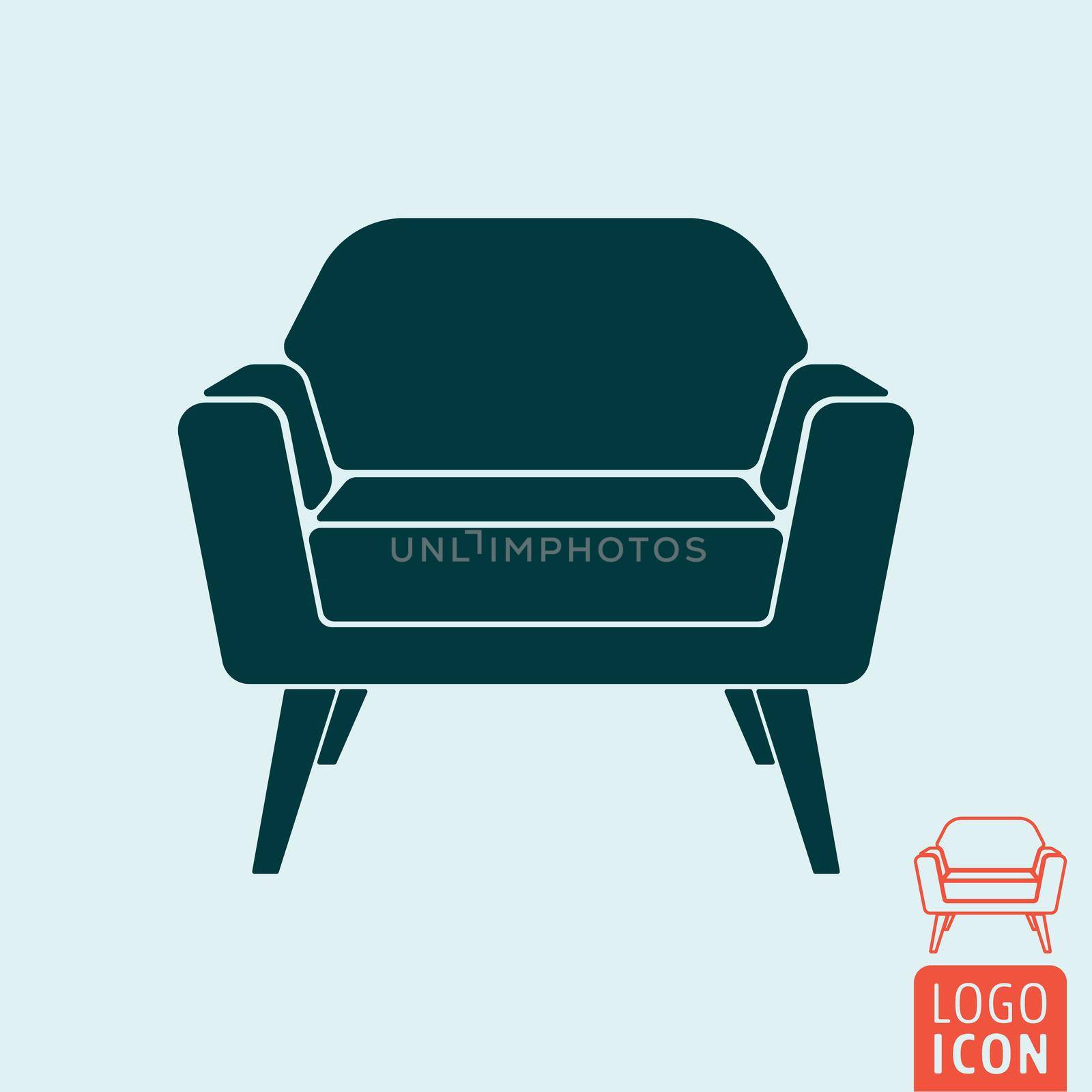 Armchair icon isolated by Bobnevv