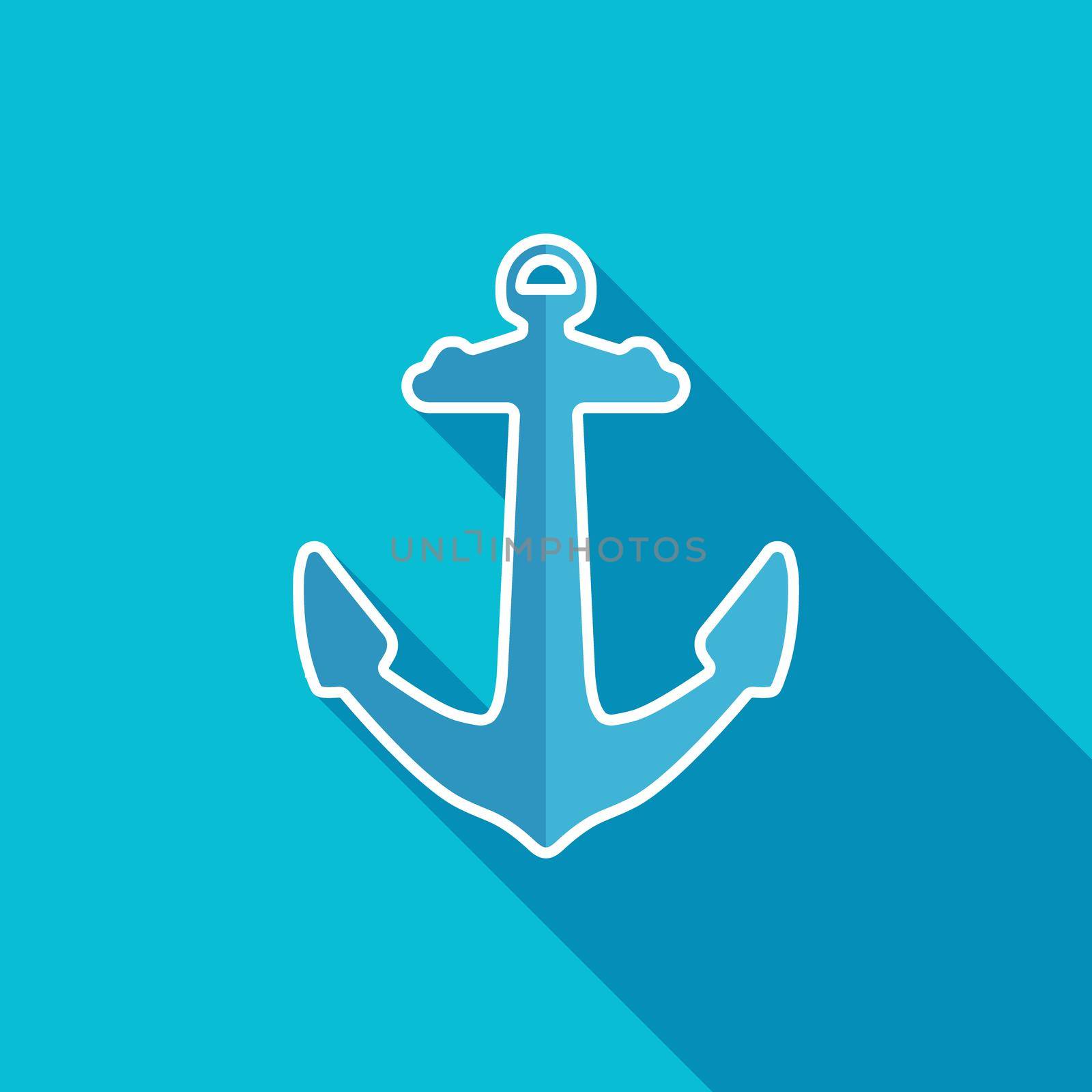 Anchor flat icon. Old sea anchor symbol. Vector illustration