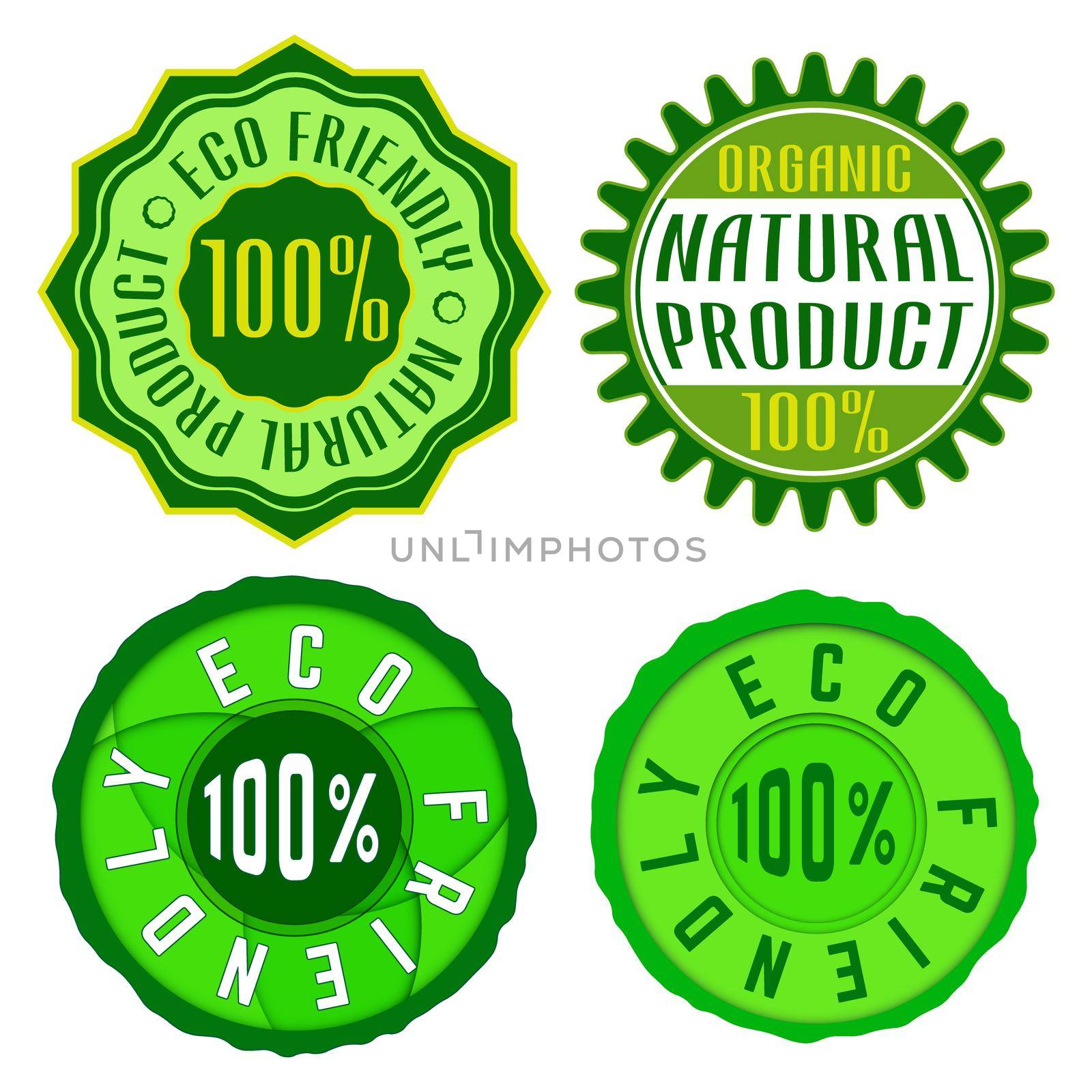 Eco friendly stamp. Set of ecology organic badge, label, icon. Vector illustration