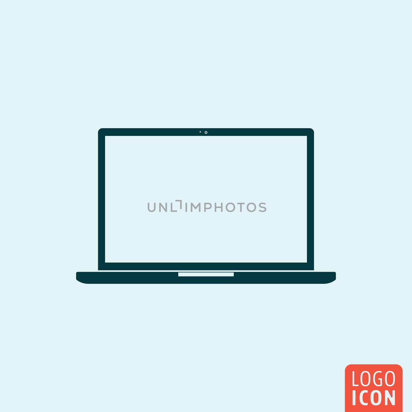 Laptop icon. Laptop logo. Laptop symbol. Notebook icon isolated. Computer laptop icon minimal design. Vector illustration