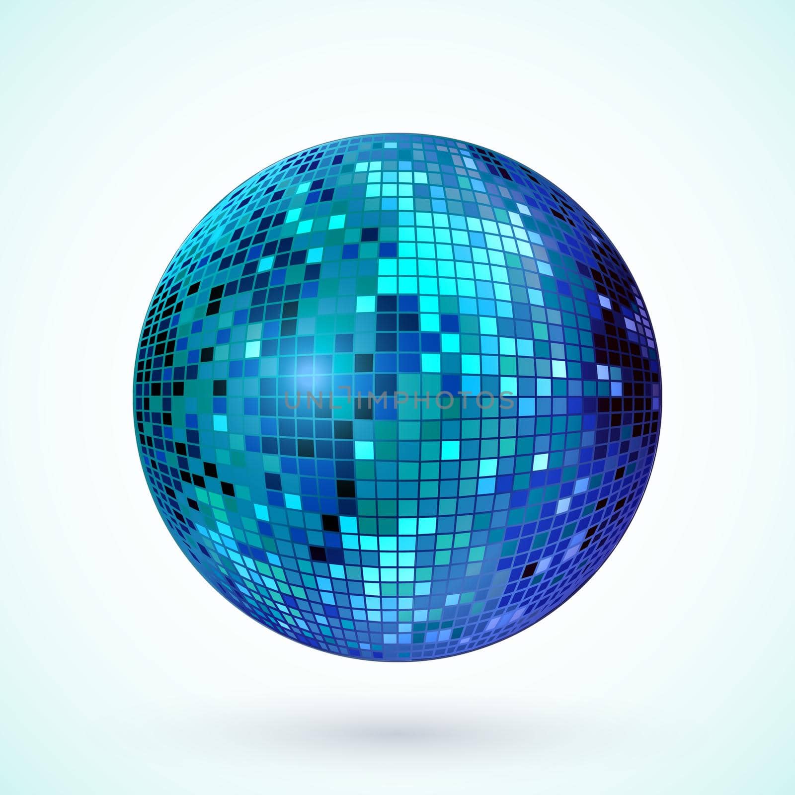 Disco ball icon. Colorful disco mirror ball isolated. Design element for party flyer, poster or brochures. Vector illustration.