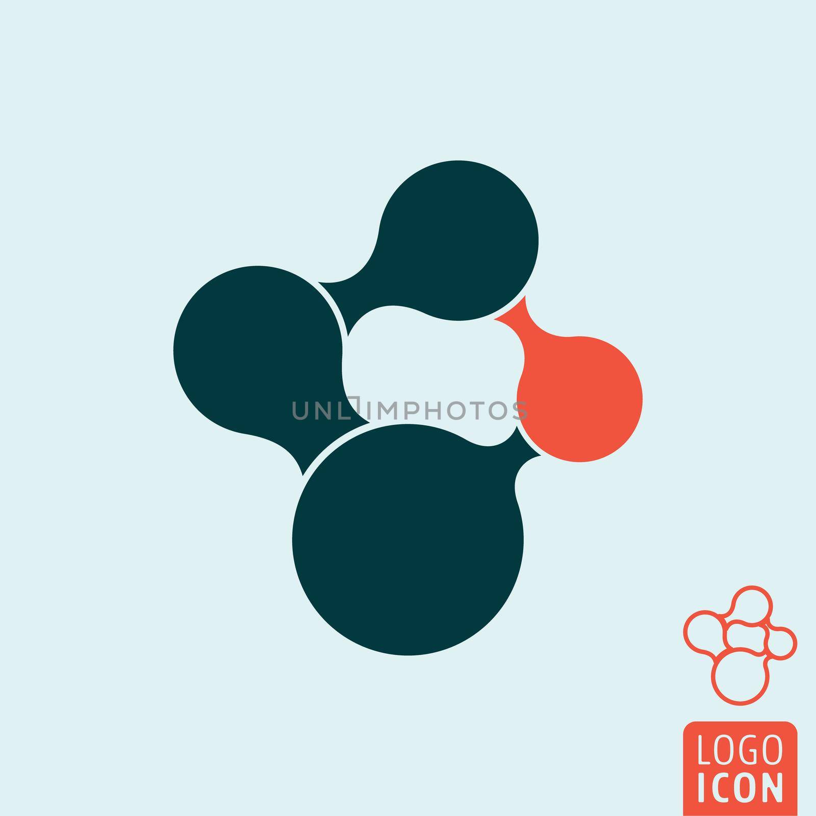 Molecule icon. Molecular structure minimal design. Vector illustration