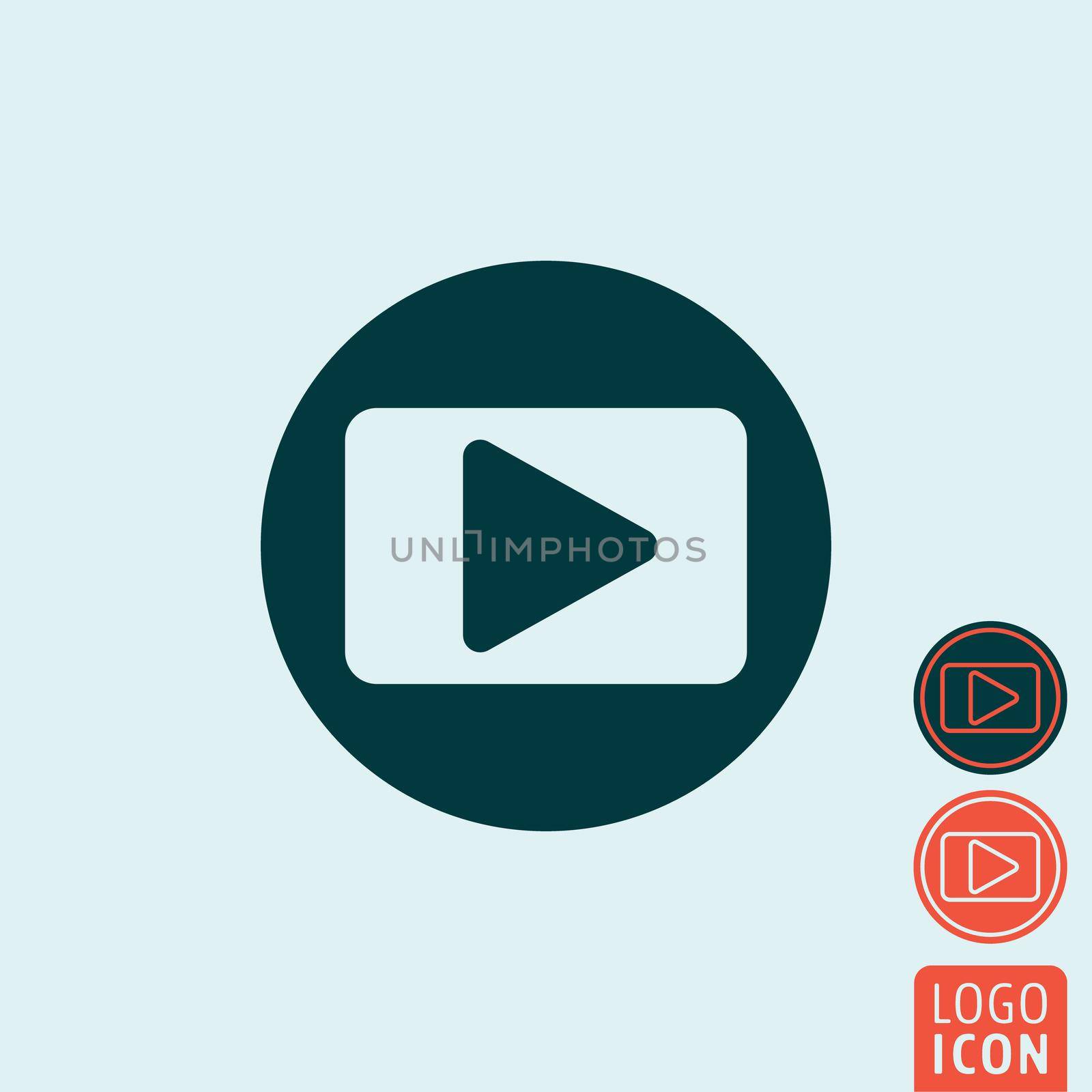 Play icon. Play symbol. Play button icon isolated. Vector illustration