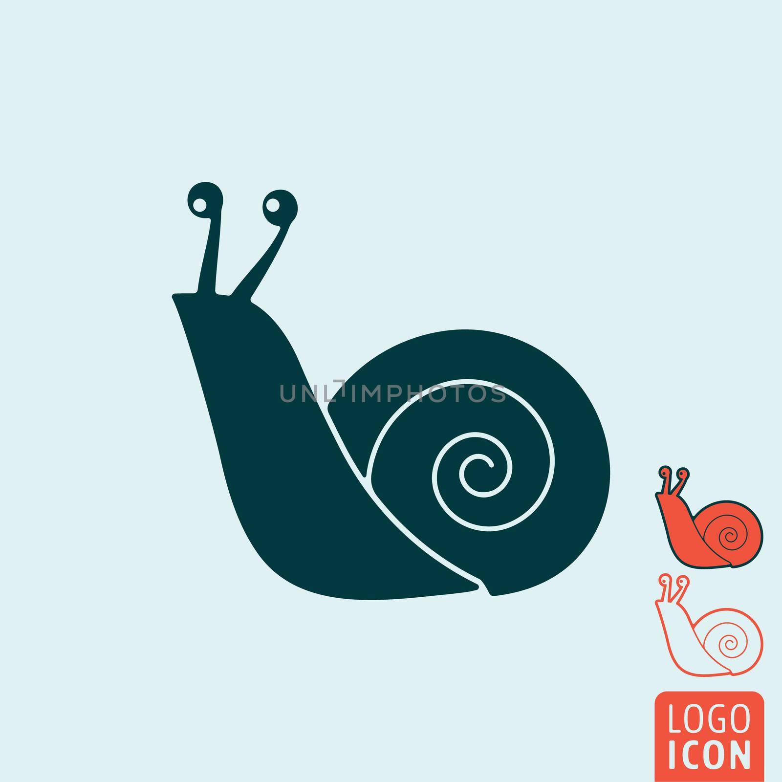 Snail icon. Snail symbol. Snail logo isolated. Vector illustration