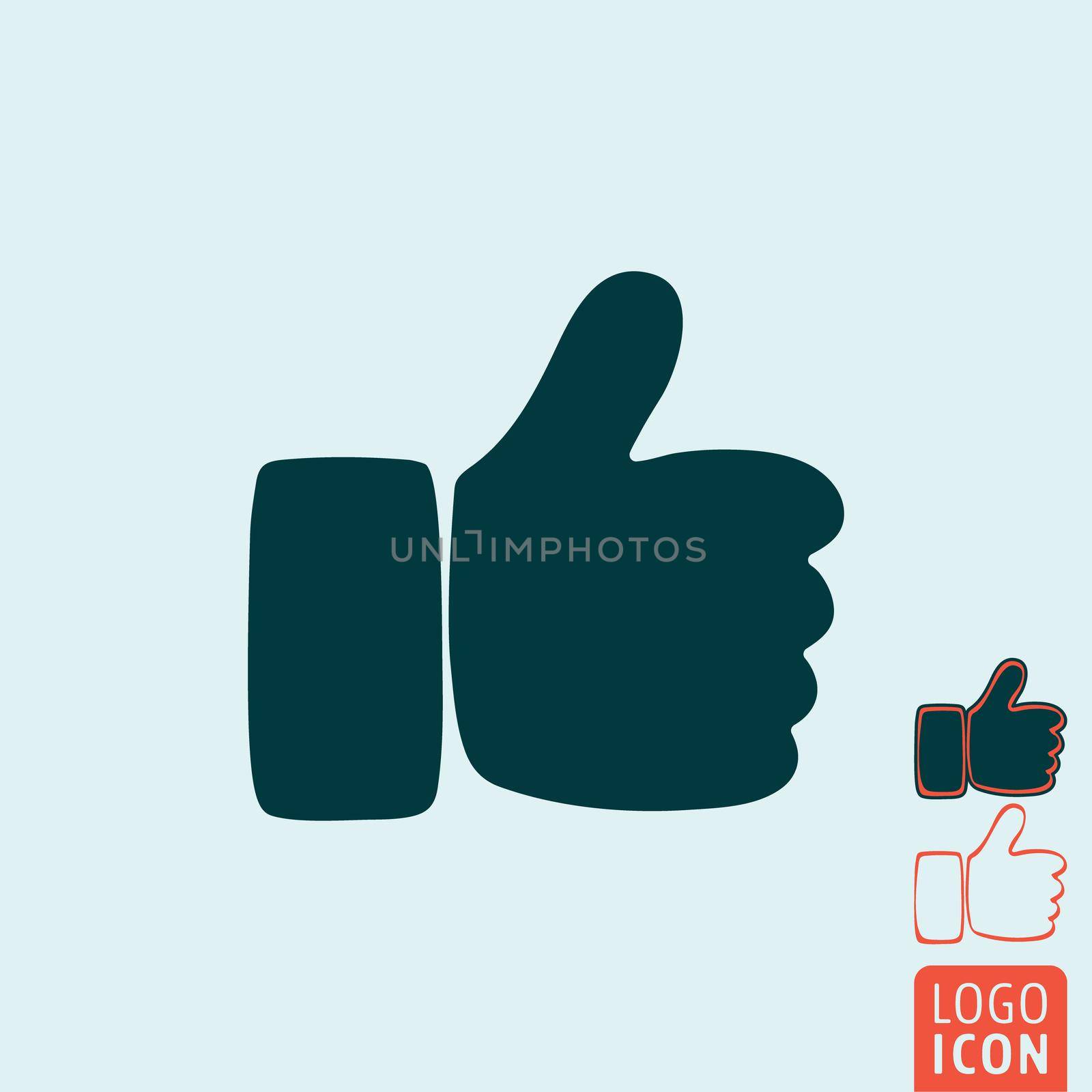 Hand icon. Hand symbol. Thumb up icon isolated. Vector illustration