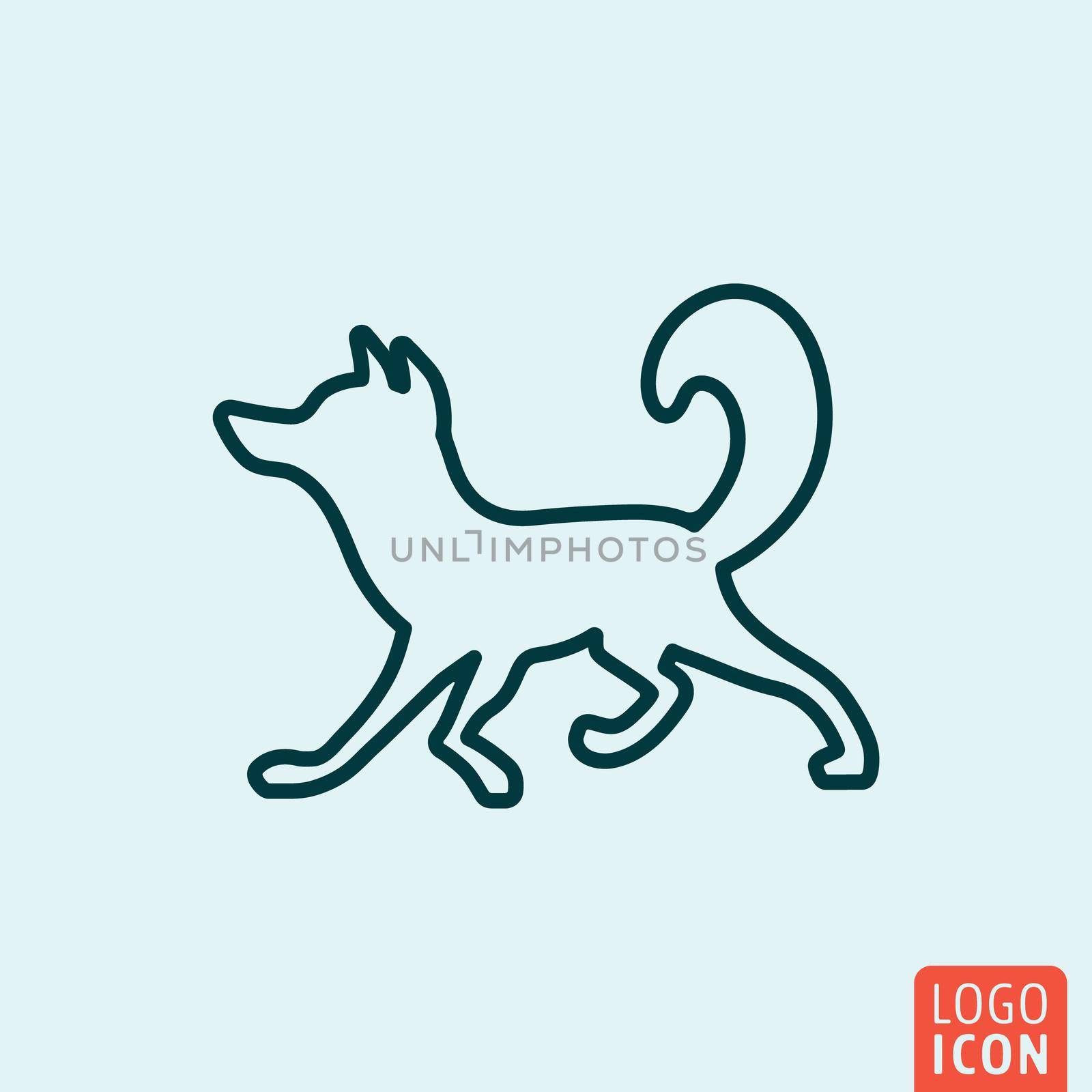 Fox Icon logo line flat design. Vector illustration.