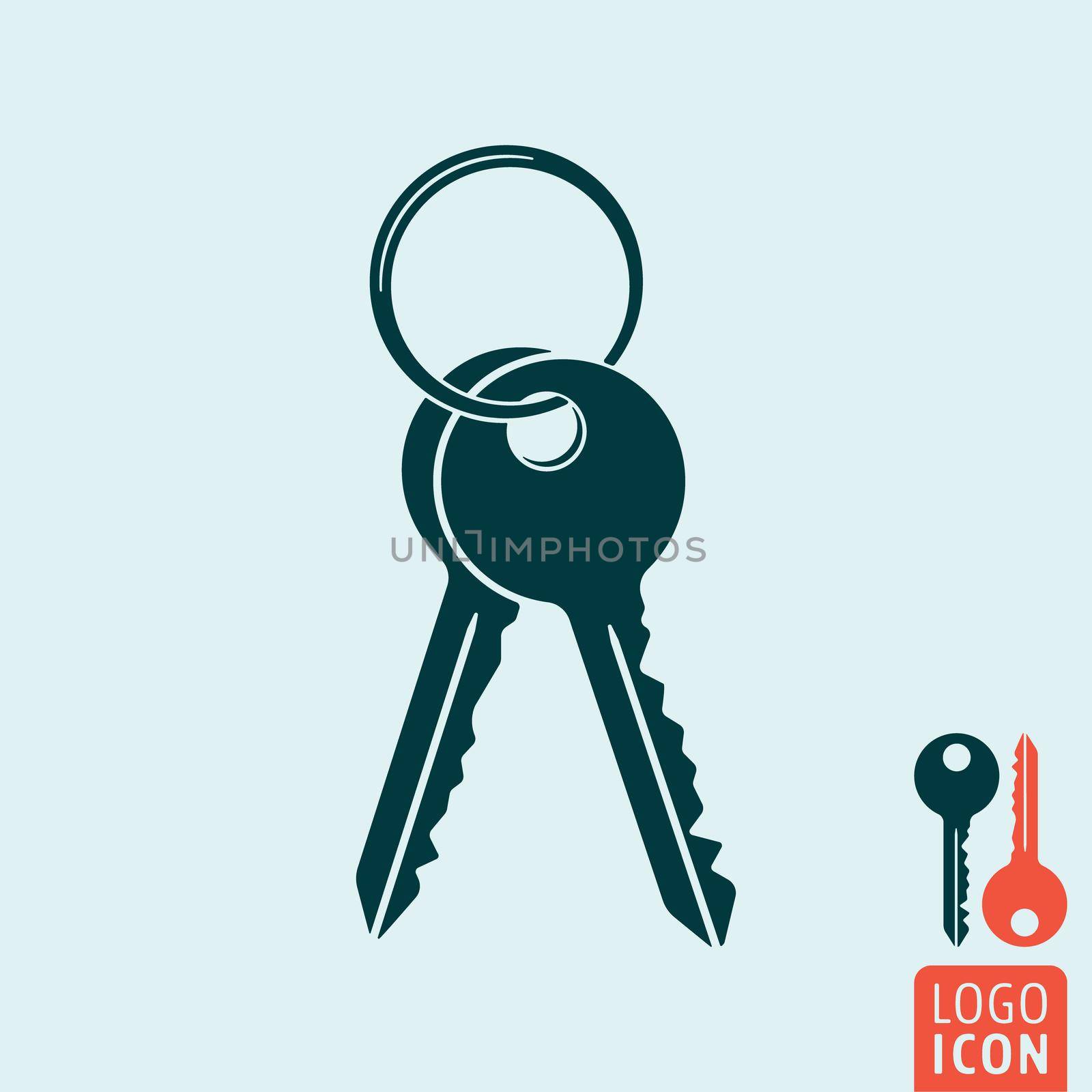 Key icon. Key logo. Bunch of keys icon isolated. Vector illustration