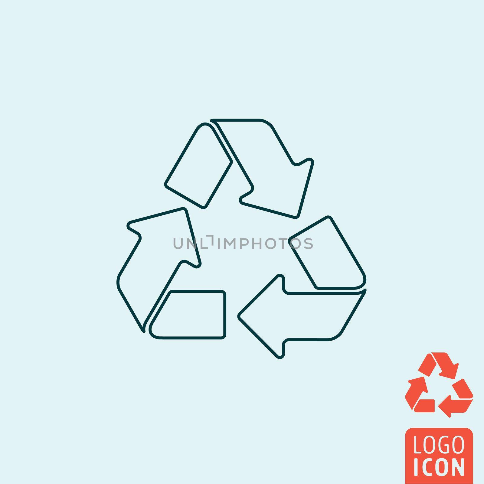 Recycle icon. Recycle logo. Recycle symbol. Recycle arrow icon isolated, minimal design. Vector illustration