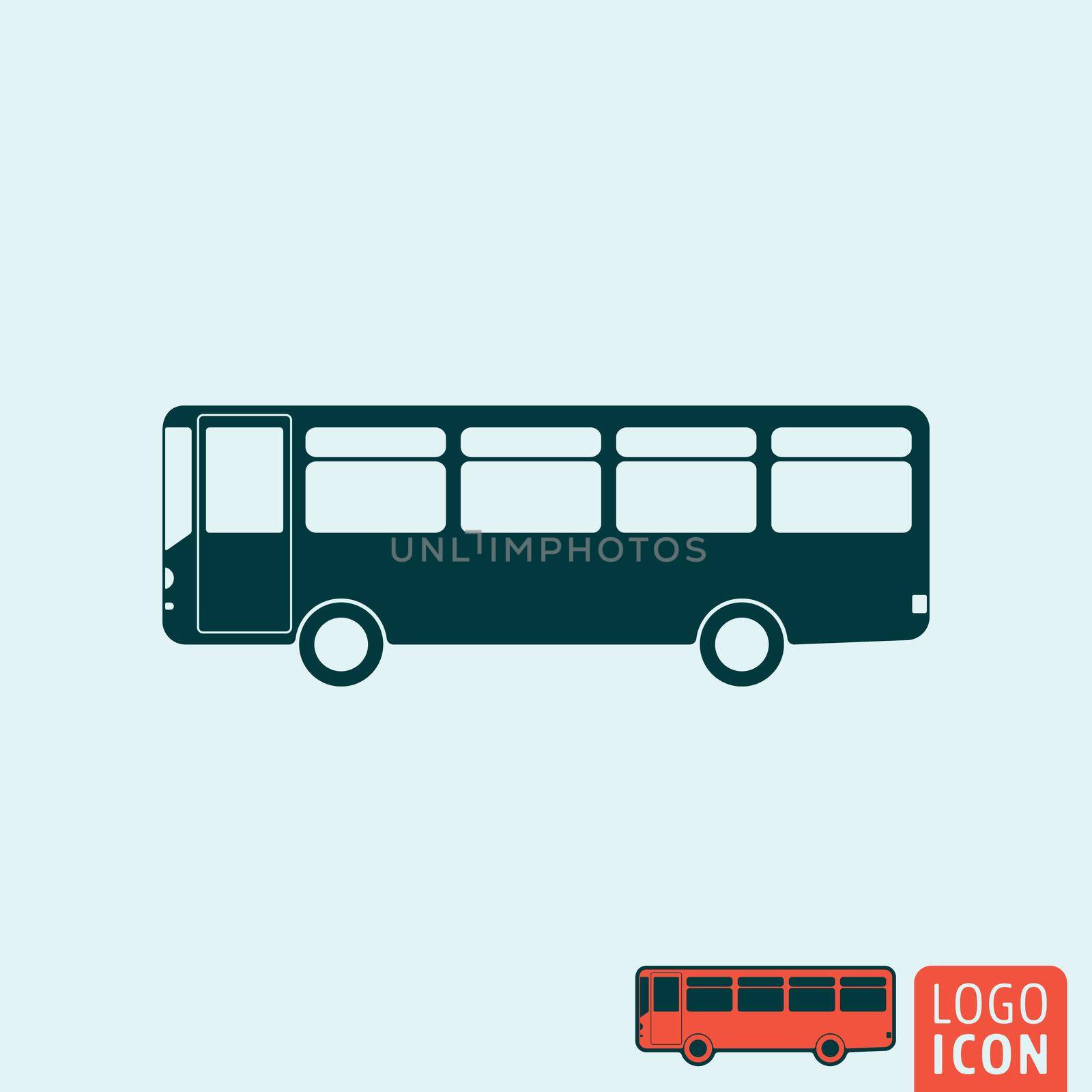 Bus icon. Bus logo. Bus symbol. Passenger bus icon isolated, minimal design. Vector illustration