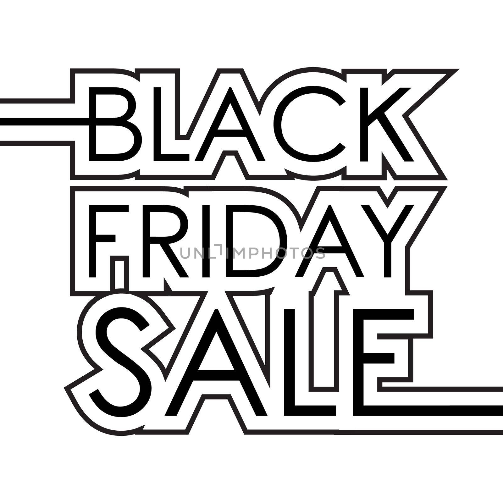 Black friday sale inscription template. Design for sale, discount, cover, banner, brochure or flyer. Vector illustration