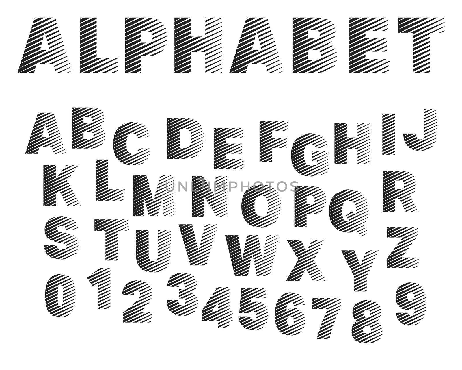 Strip alphabet font template by Bobnevv