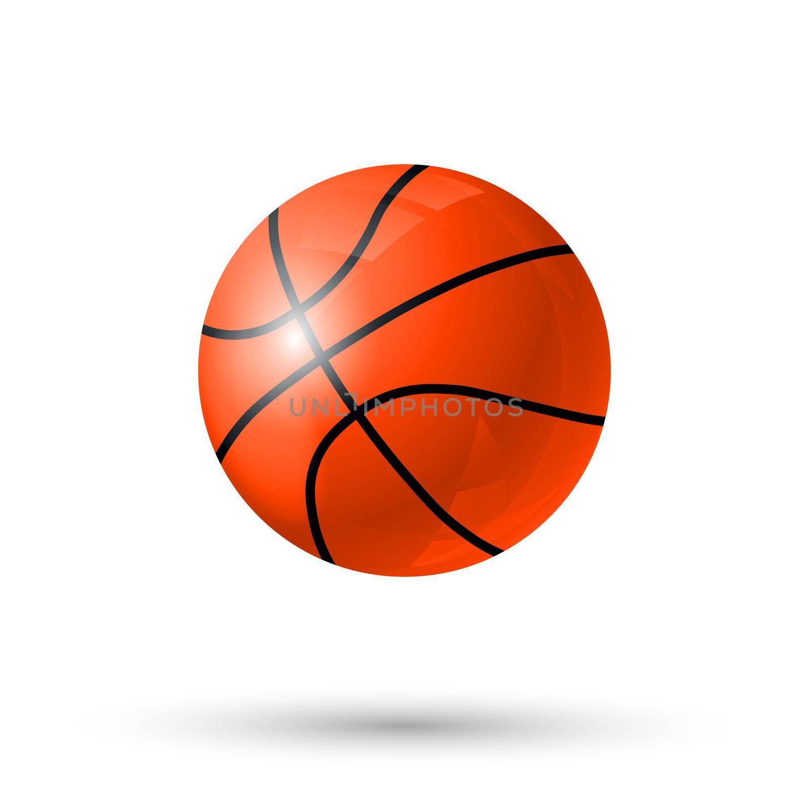 Baskettball ball isolated on white background. Vector illustration.