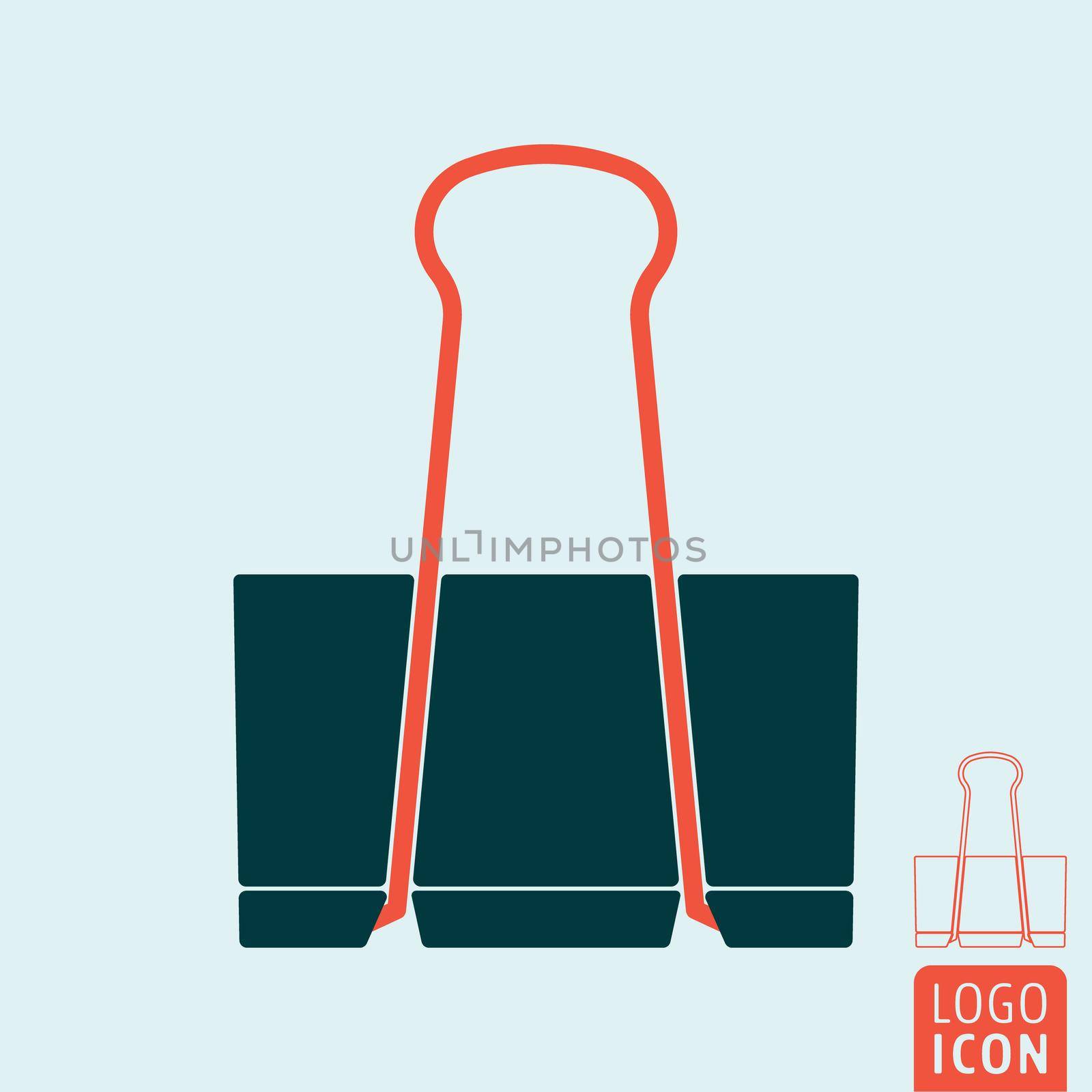 Binder clip icon. Office supply symbol. Vector illustration