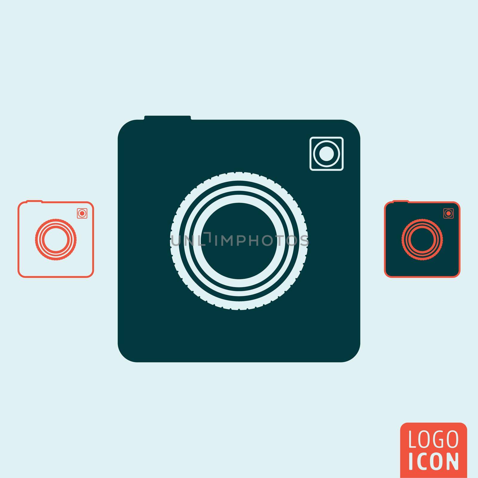 Retro camera. Photo camera icon. Vector illustration