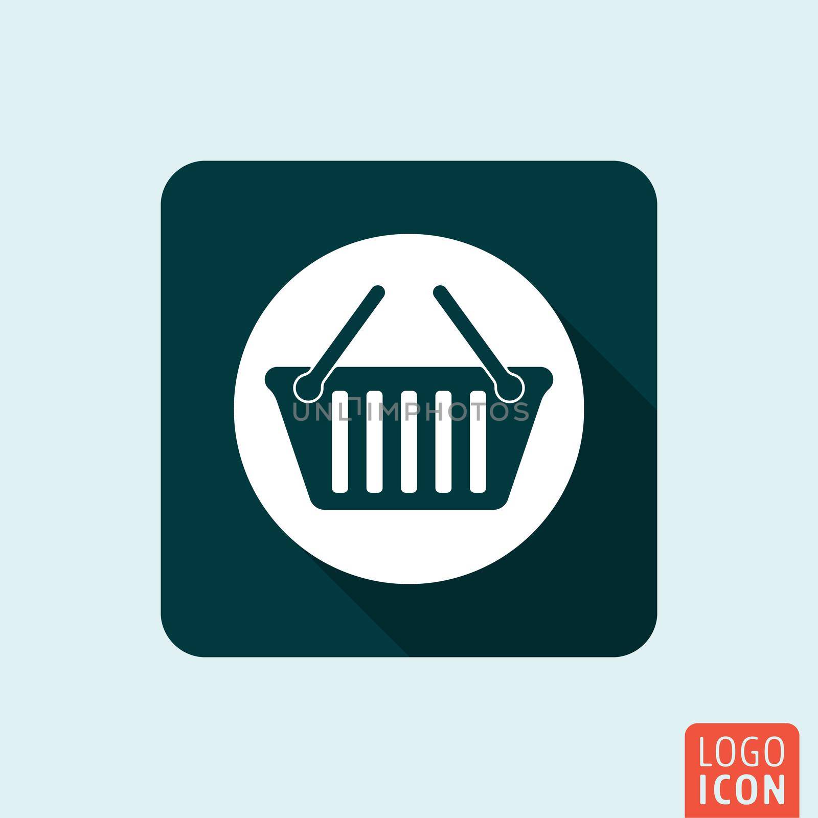 Basket icon. Shopping basket symbol. Vector illustration