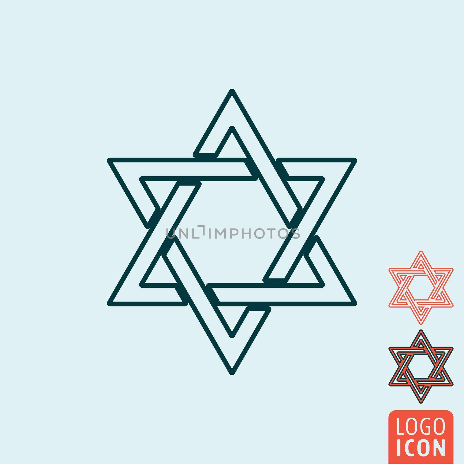 Star of David icon isolated by Bobnevv
