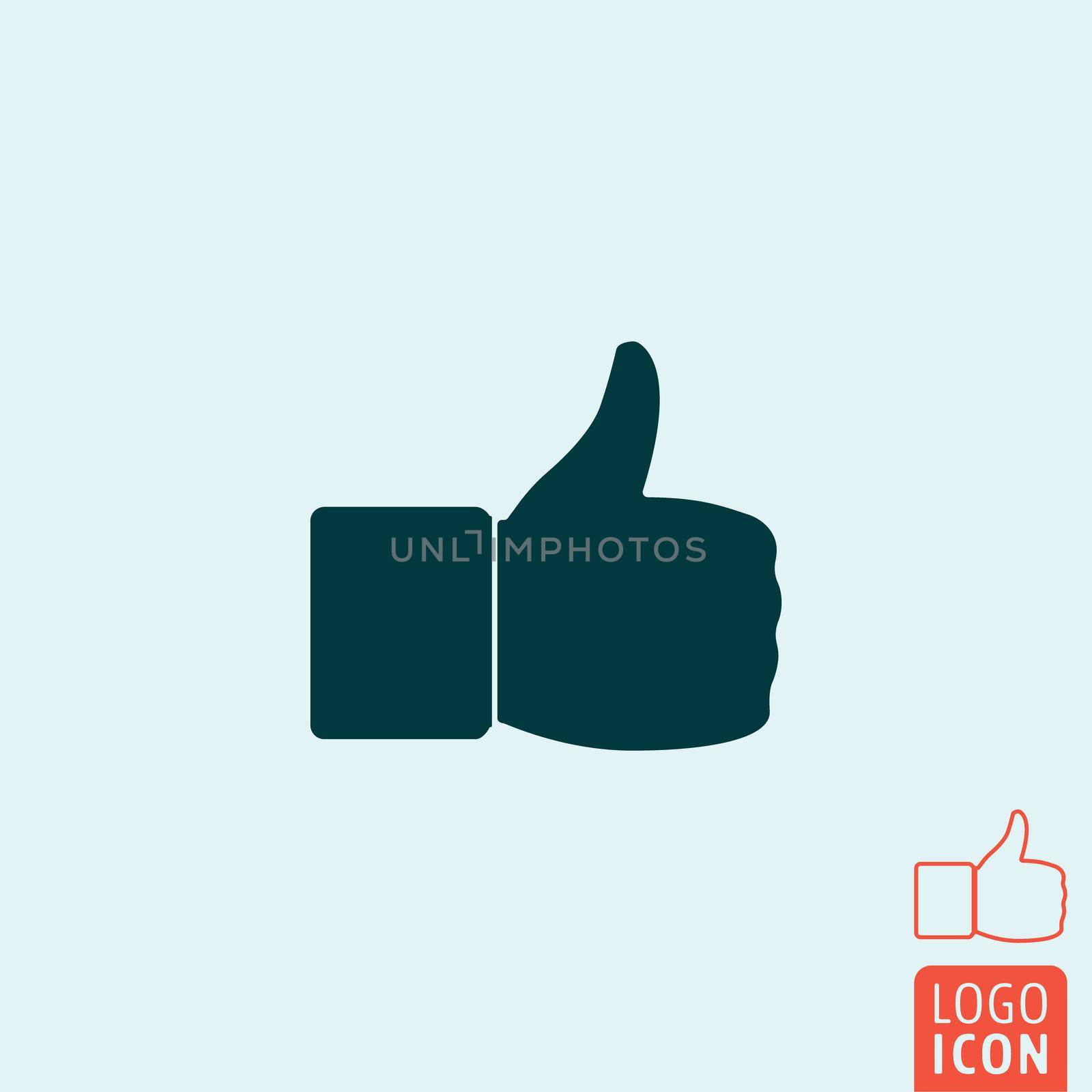 Thumb up icon. Thumb up logo. Thumb up symbol. Thumb up line icon isolated, minimal design. Vector illustration