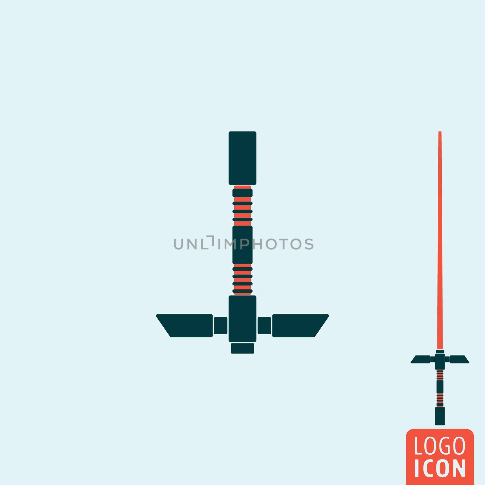 Light sword icon isolated by Bobnevv