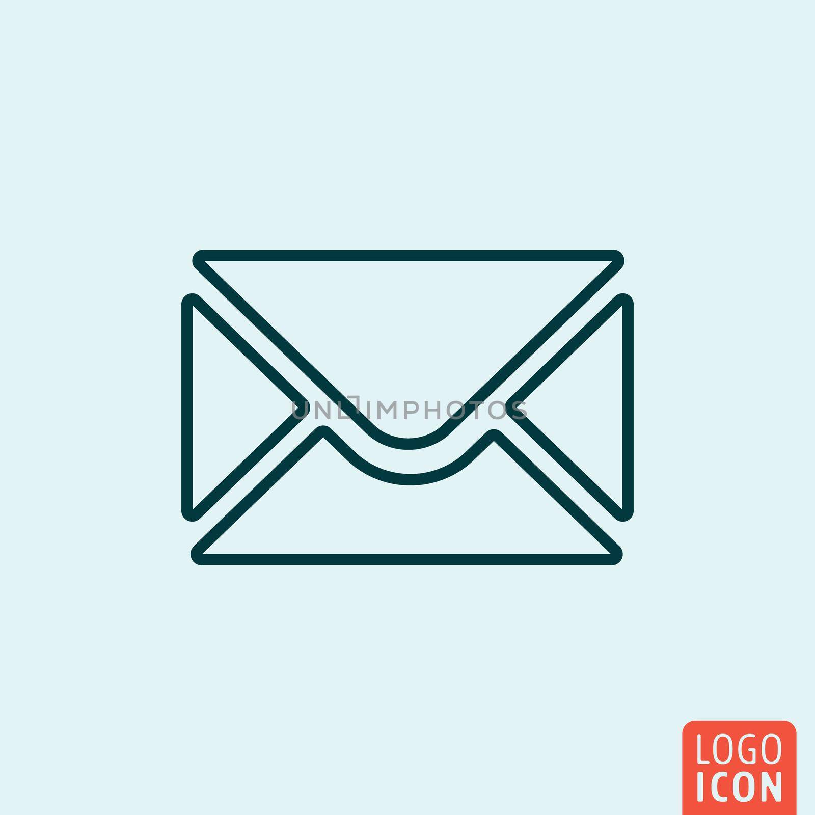 Envelope mail Icon logo line flat design. Vector illustration.