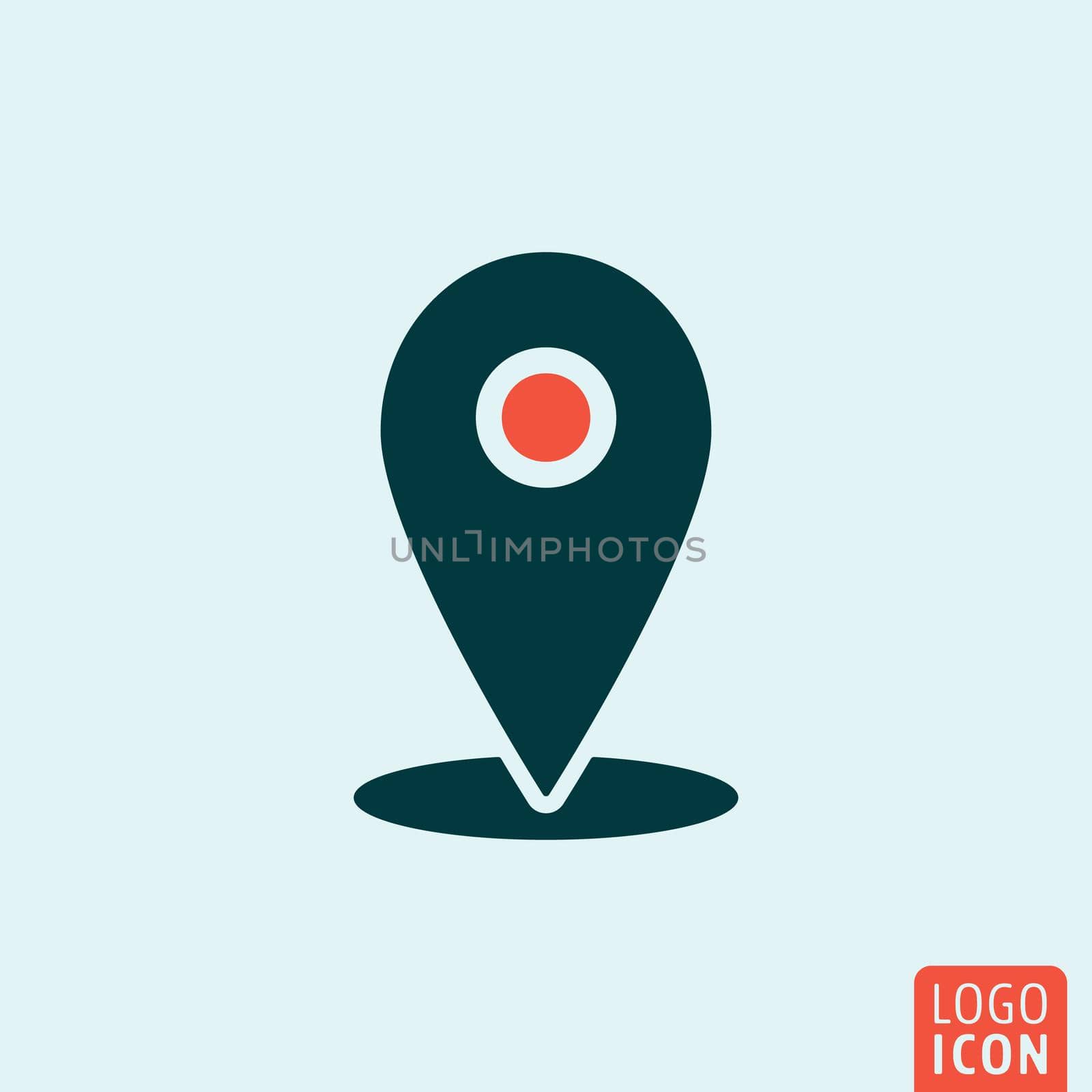 Location mark icon. Location mark logo. Location mark symbol. Location icon isolated minimal design. Location point icon. Check-in icon. Vector illustration.
