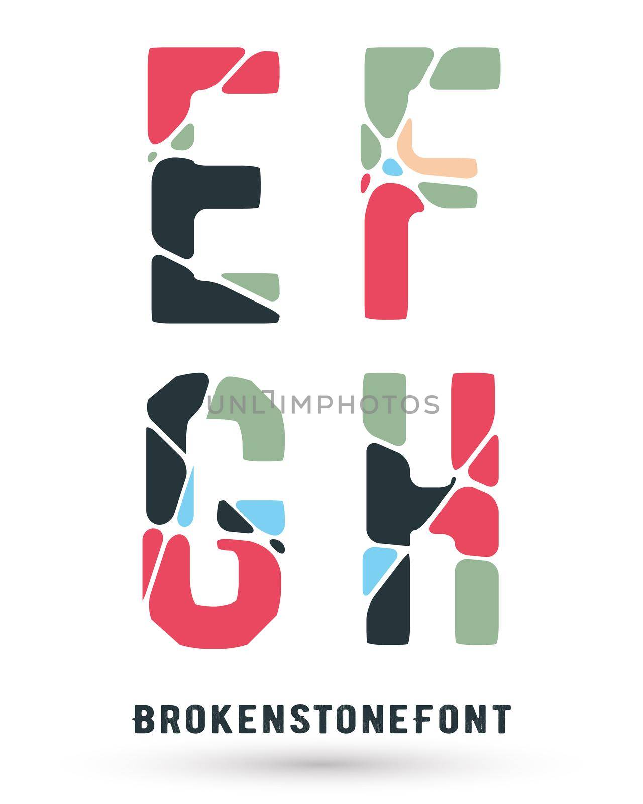 Alphabet broken font by Bobnevv