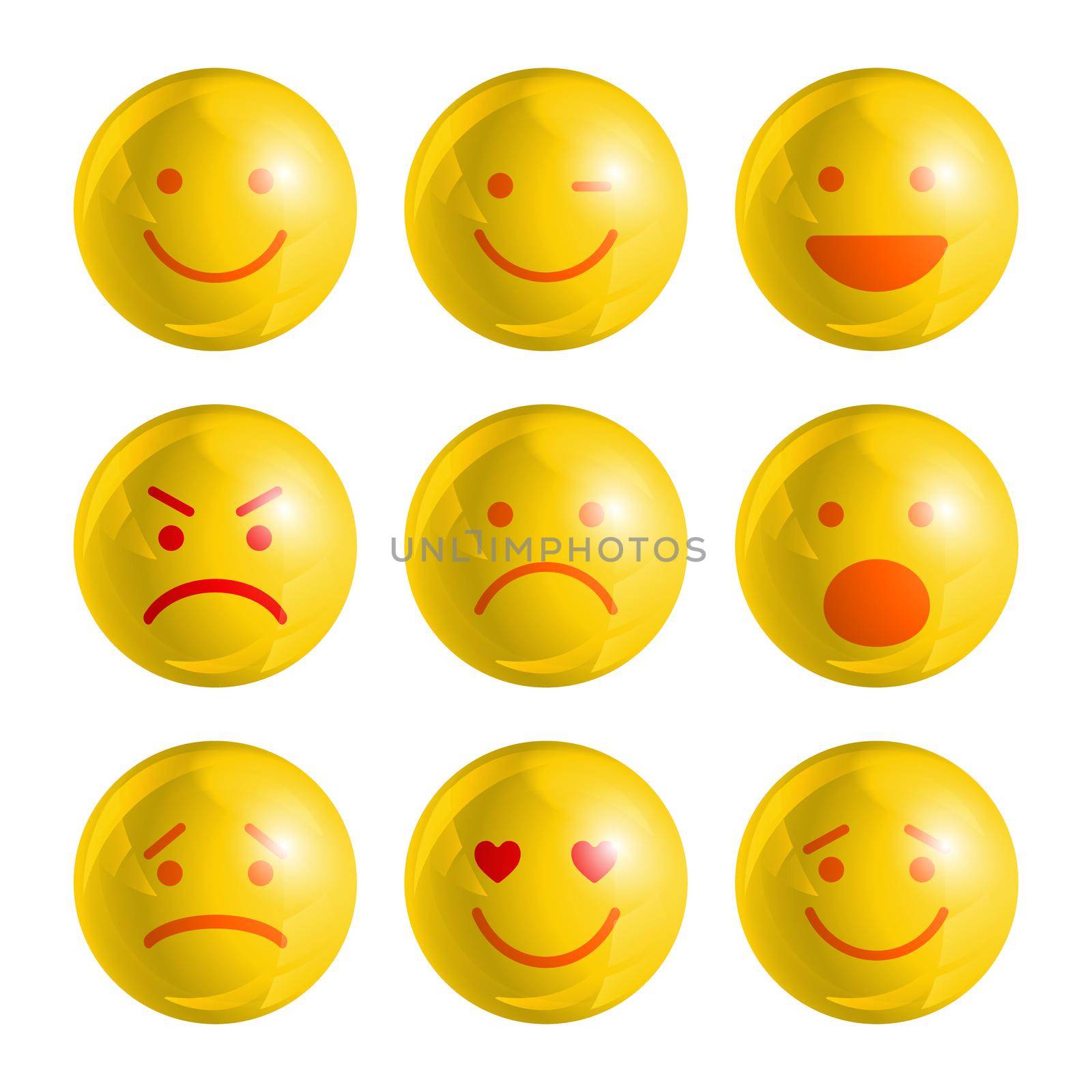 Emoji emoticons set by Bobnevv