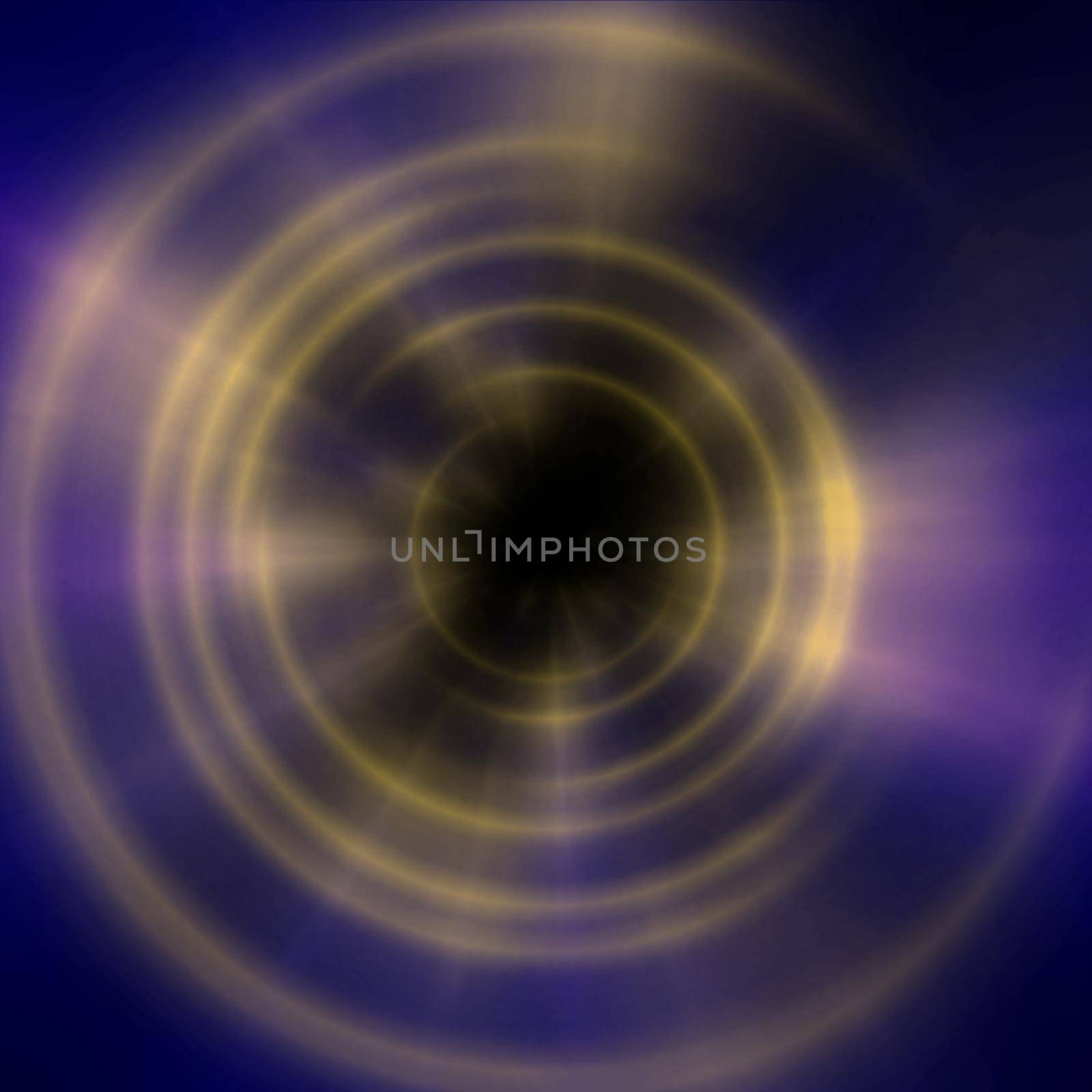 Round concrete tunnel with light ray ring, abstract illustration