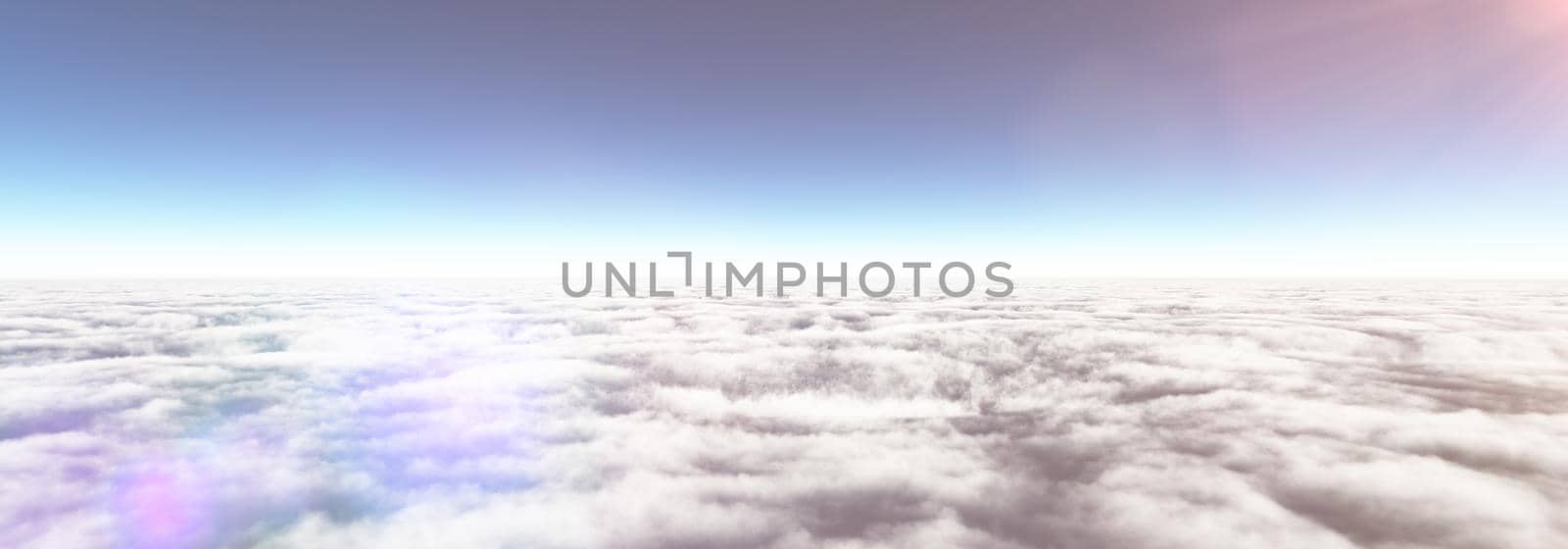 Above clouds sun ray, 3d rendering by alex_nako