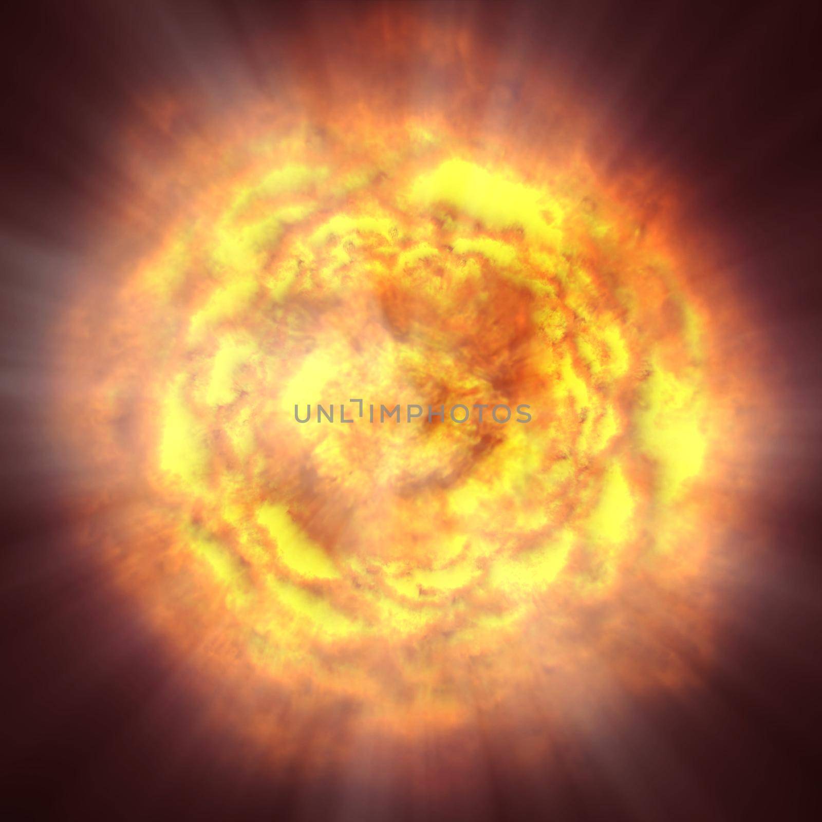 fire flame ball explosion in space, abstract illustration