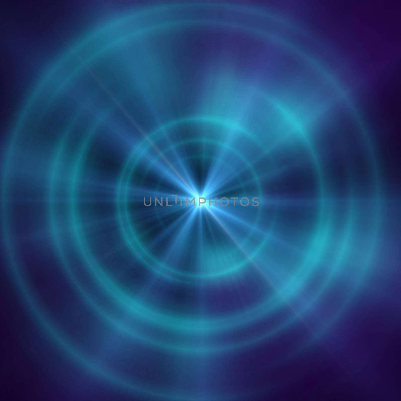 Round concrete tunnel with light ray ring, abstract illustration