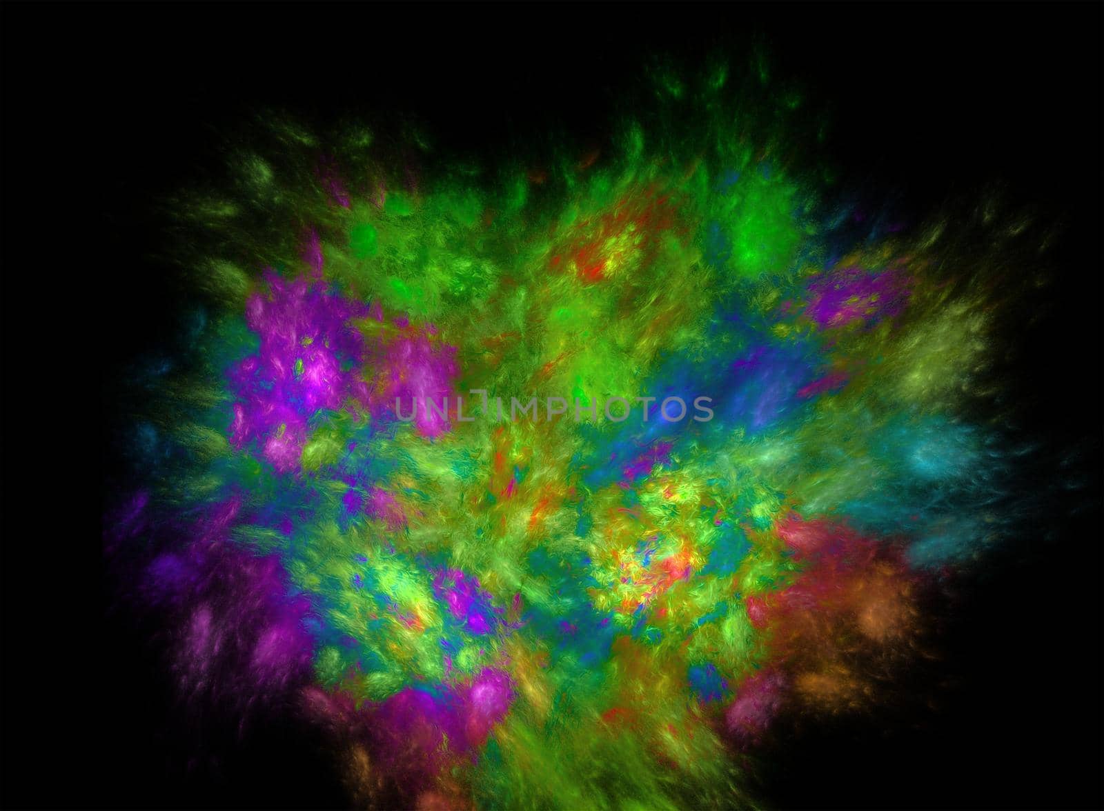 Bouquet of flowers in an abstract style on a black background