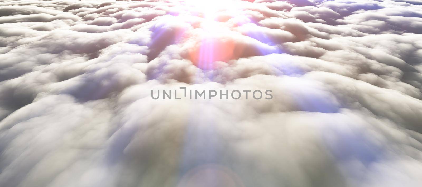 above clouds sun ray illustration by alex_nako